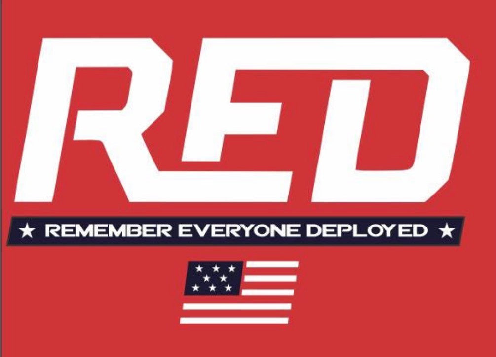 RED Friday White Letter Remember Everyone Deployed -ADULT