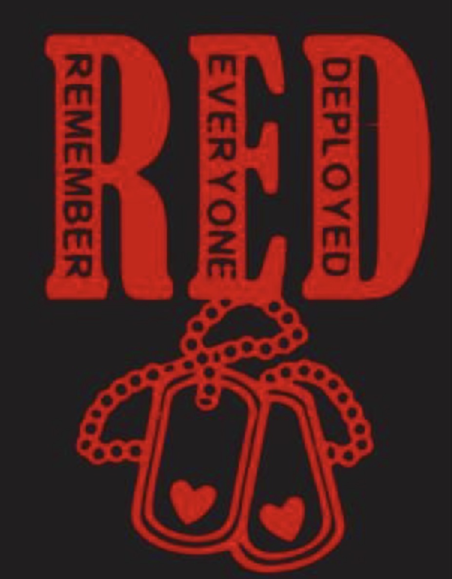 RED Friday Heart Tag Remember Everyone Deployed -ADULT