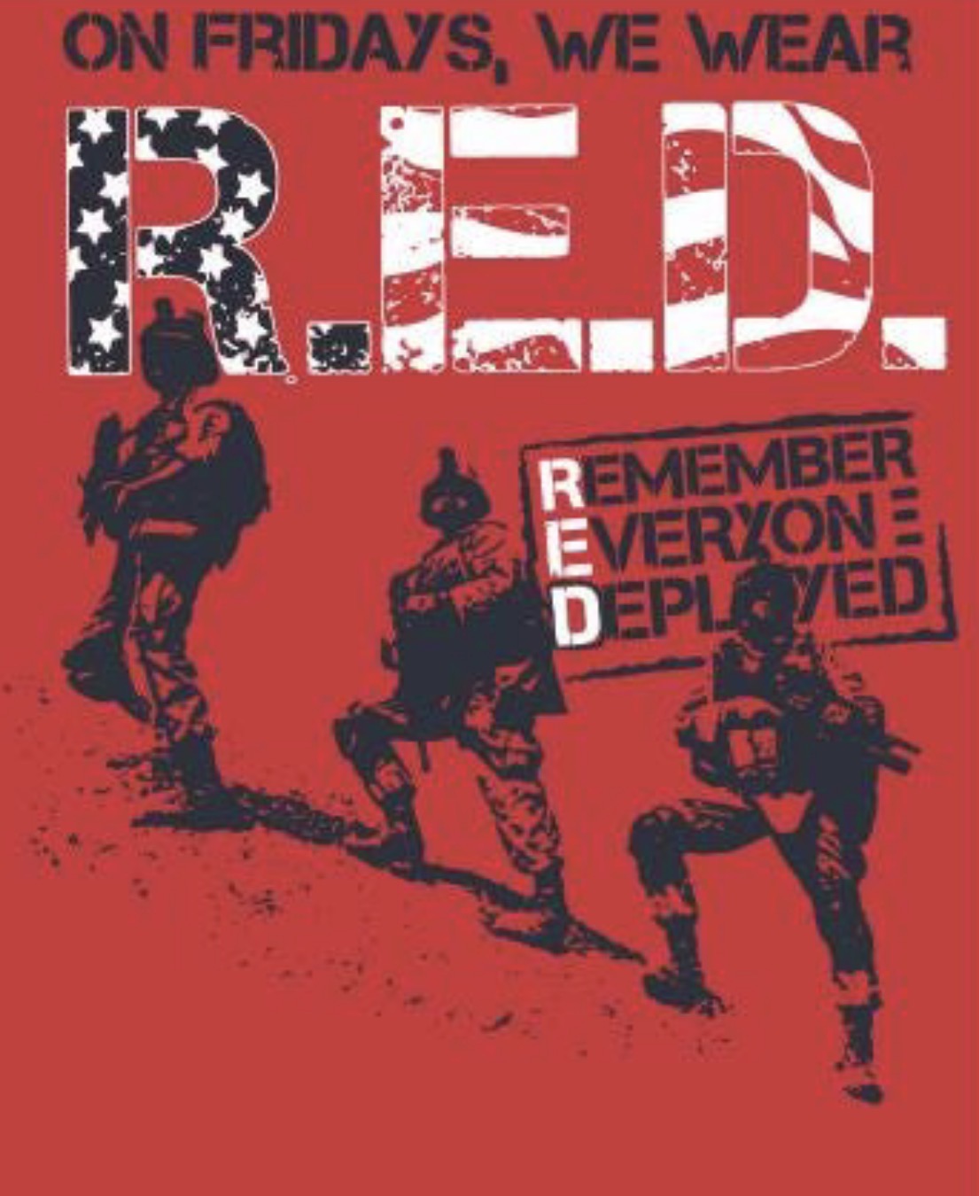 RED Friday Stacked Remember Everyone Deployed -ADULT