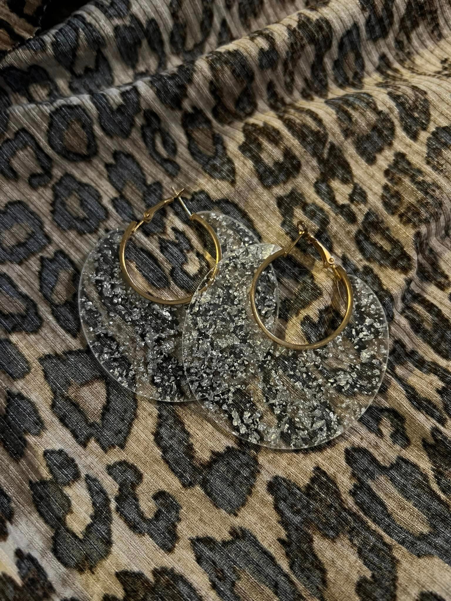 Glitter Disc Hoops