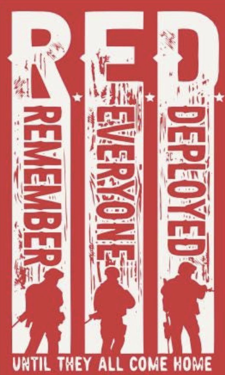 RED Friday White Stripe Remember Everyone Deployed -ADULT