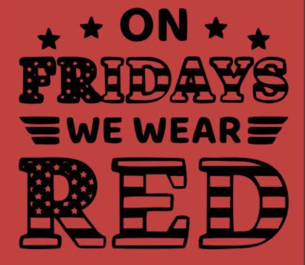 RED Friday Striped Remember Everyone Deployed -ADULT
