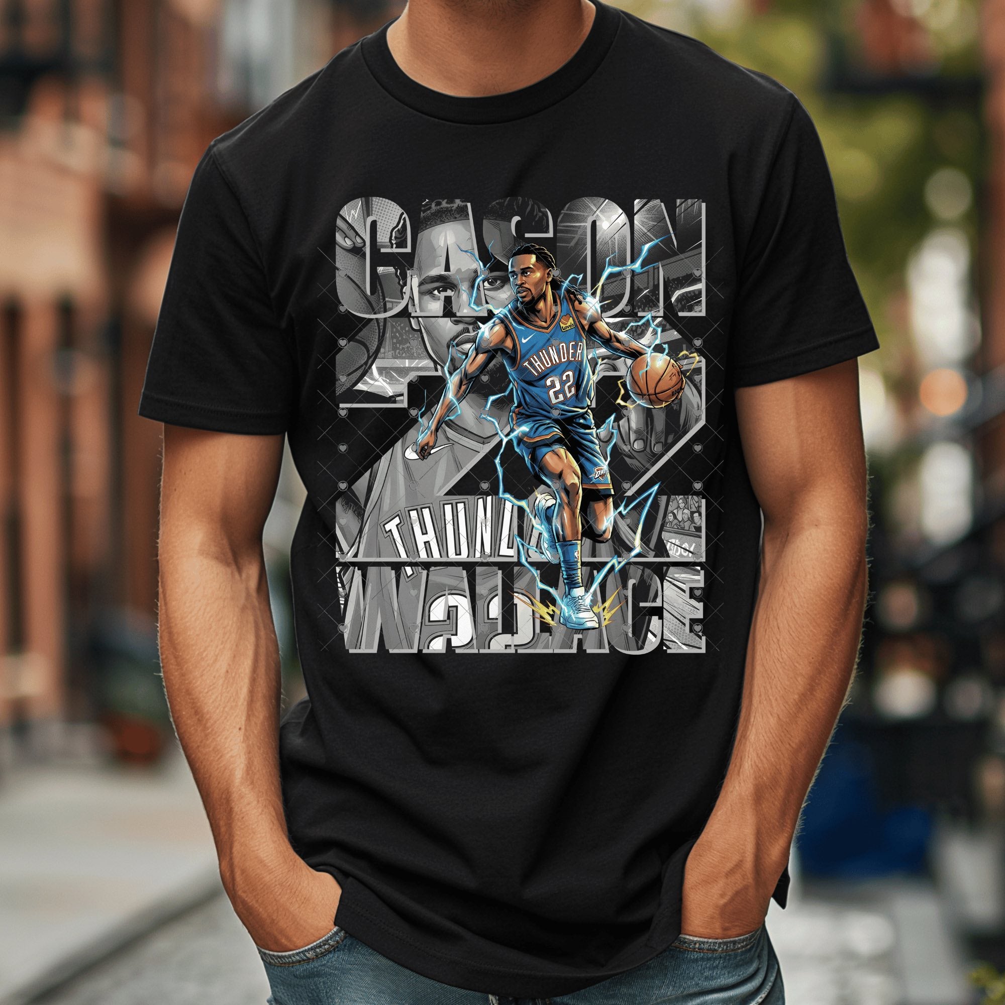 Wallace Comic Thund Basketball OKC-ADULT