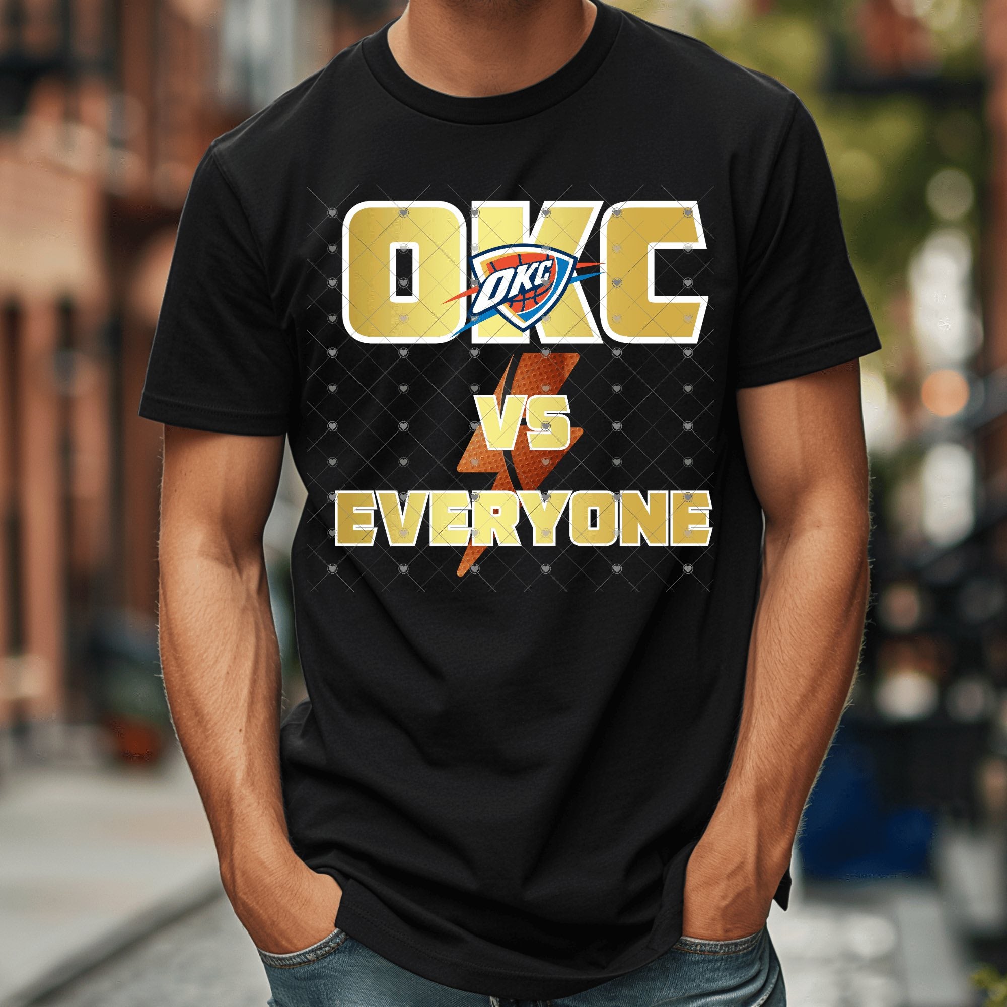 OKC VS Everyone Bold Gold Thund Basketball-ADULT