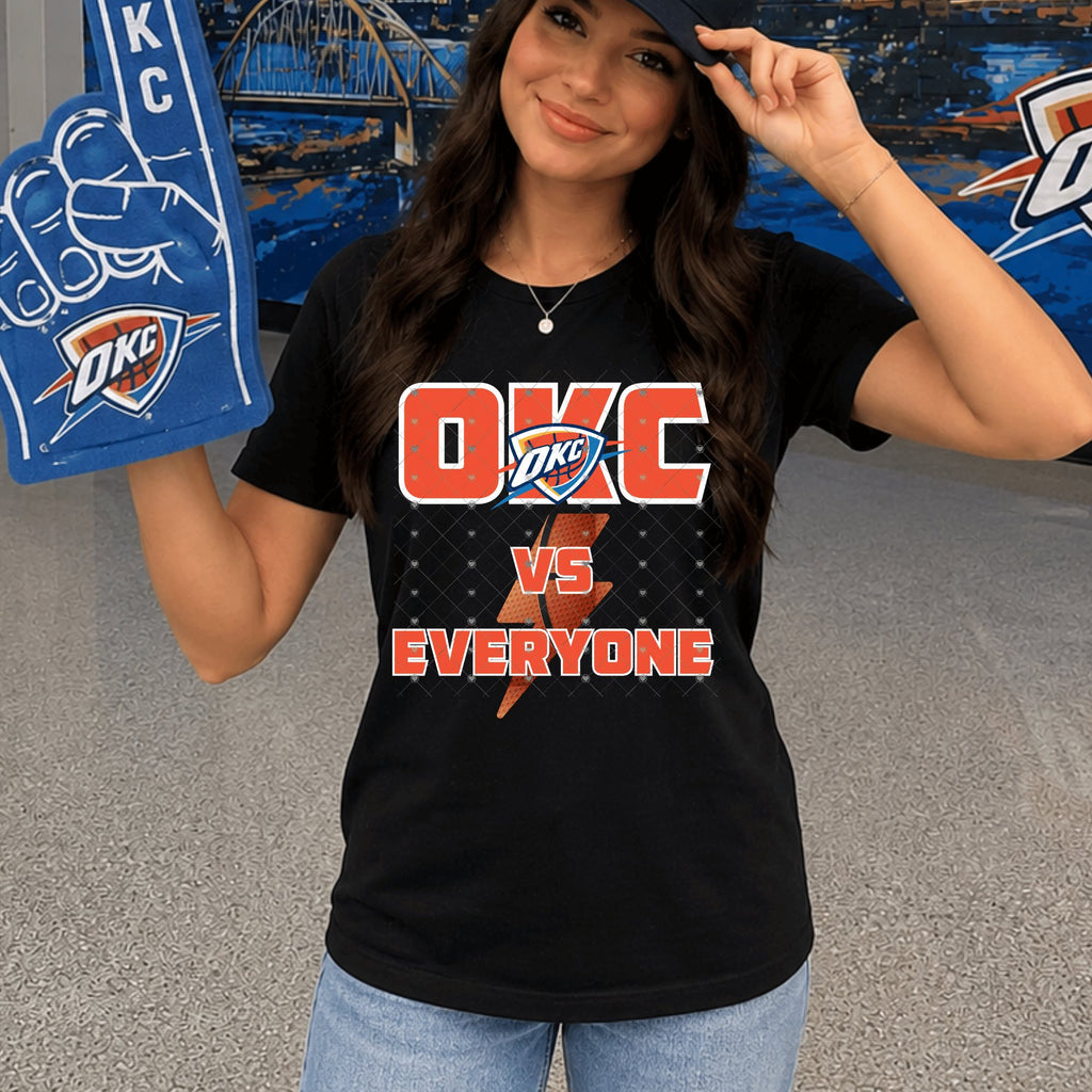 OKC VS Everyone Bold Orange Thund Basketball-ADULT