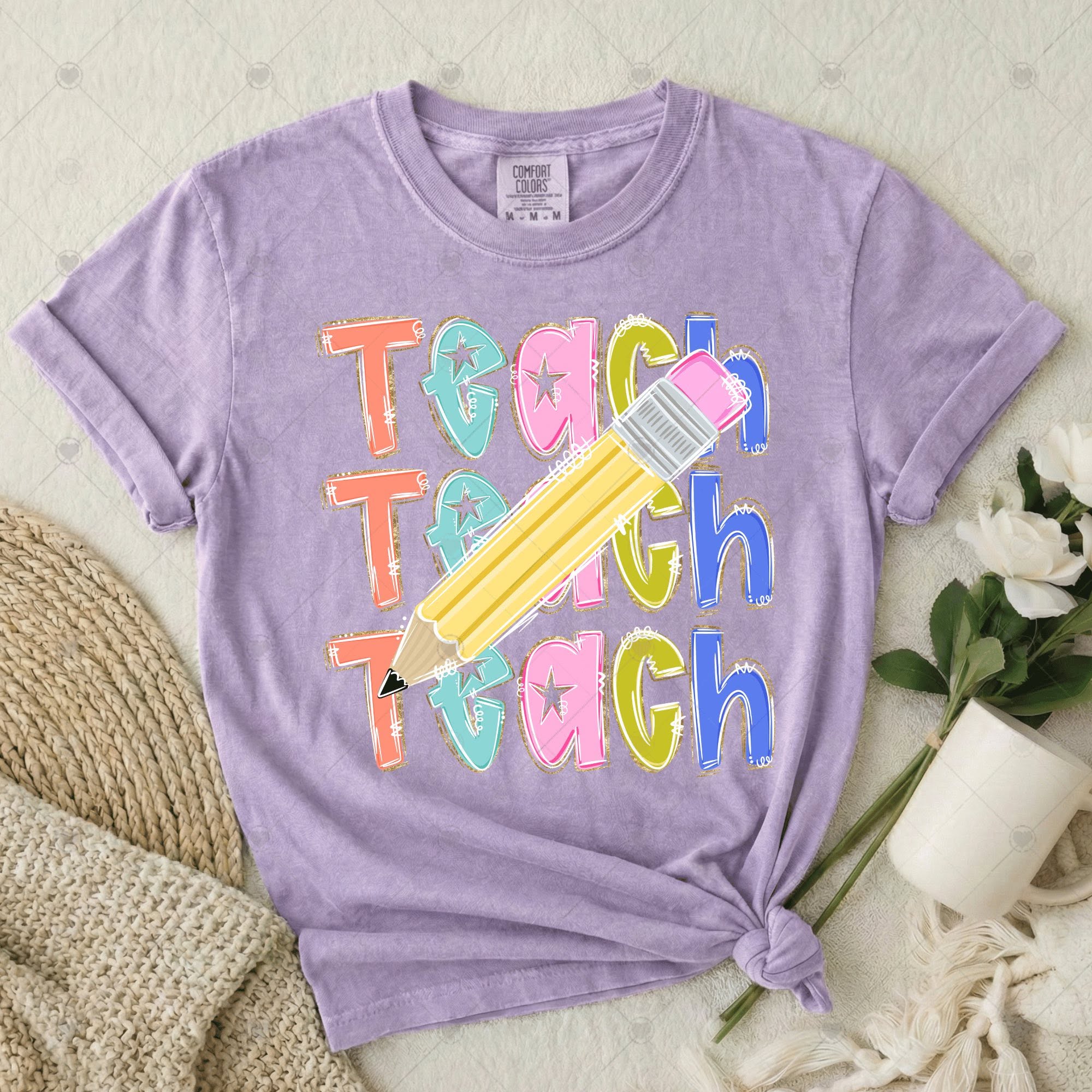 Teach Pencil Pastel Personalized Option-ADULT