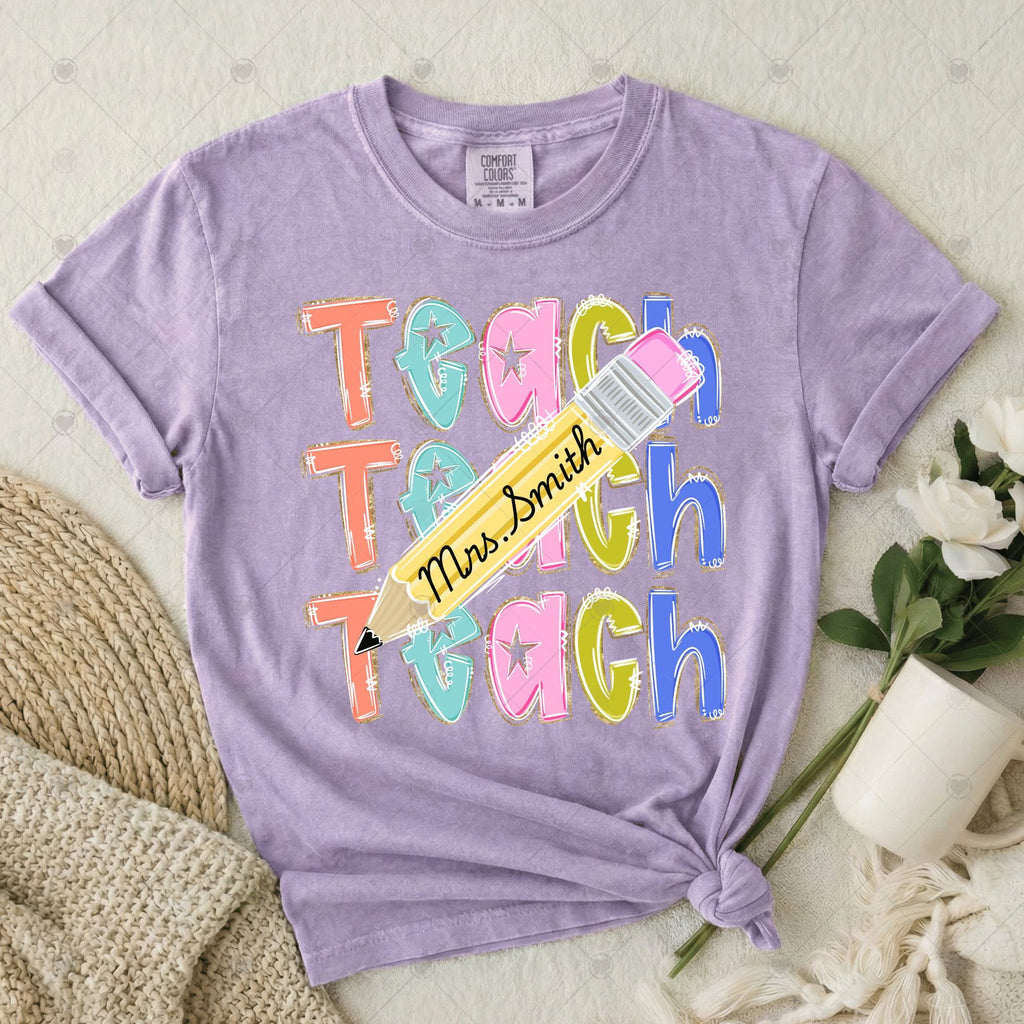 Teach Pencil Pastel Personalized Option-ADULT