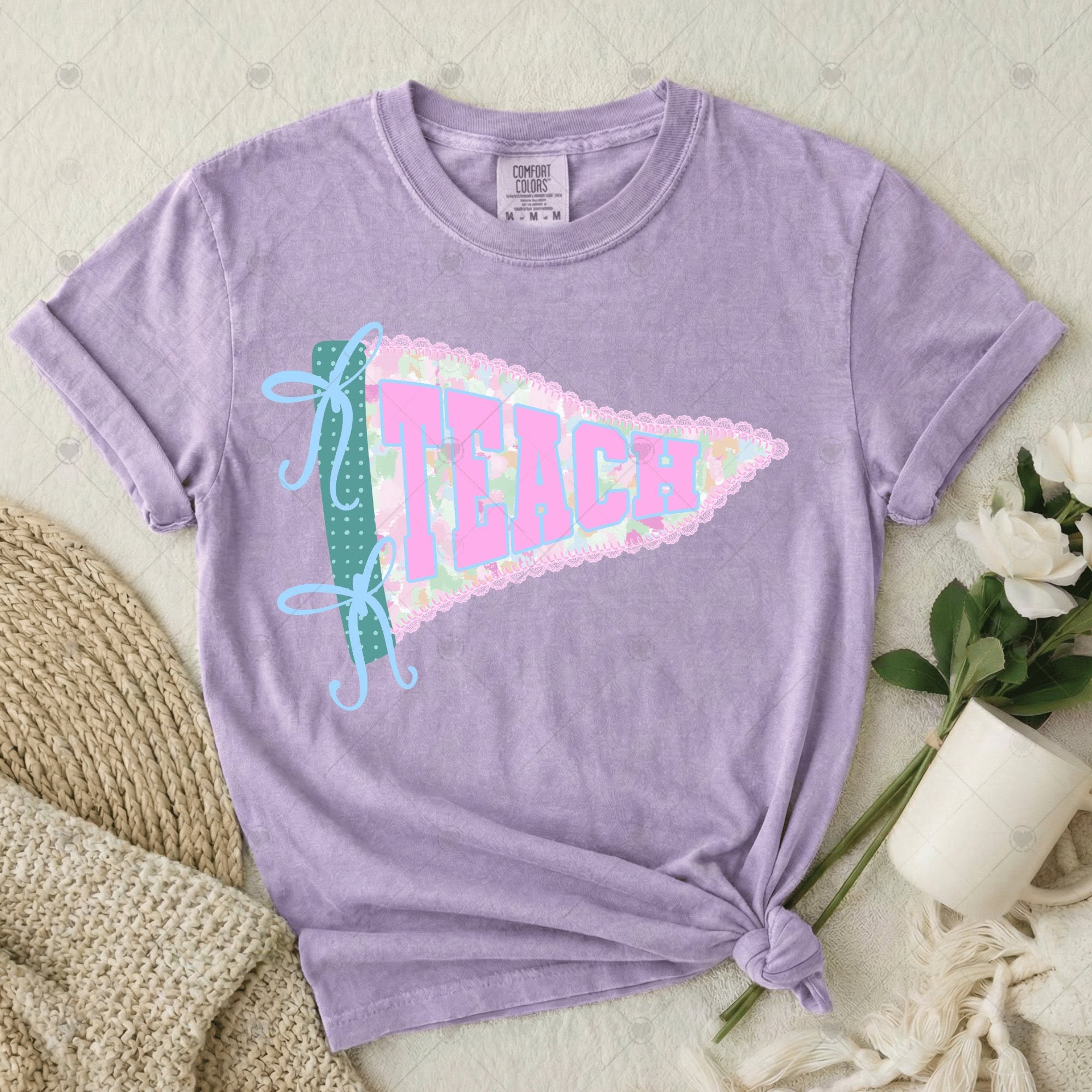 Teach Pastel Varsity Flag-ADULT