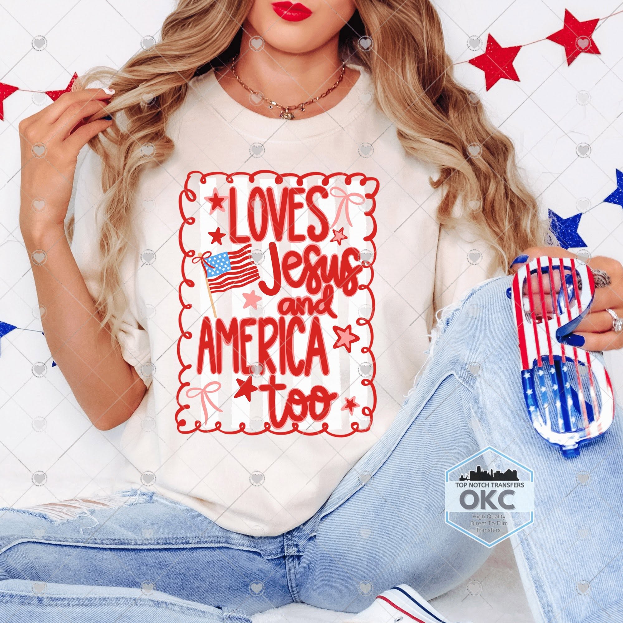 Loves Jesus America Too Squiggle-ADULT