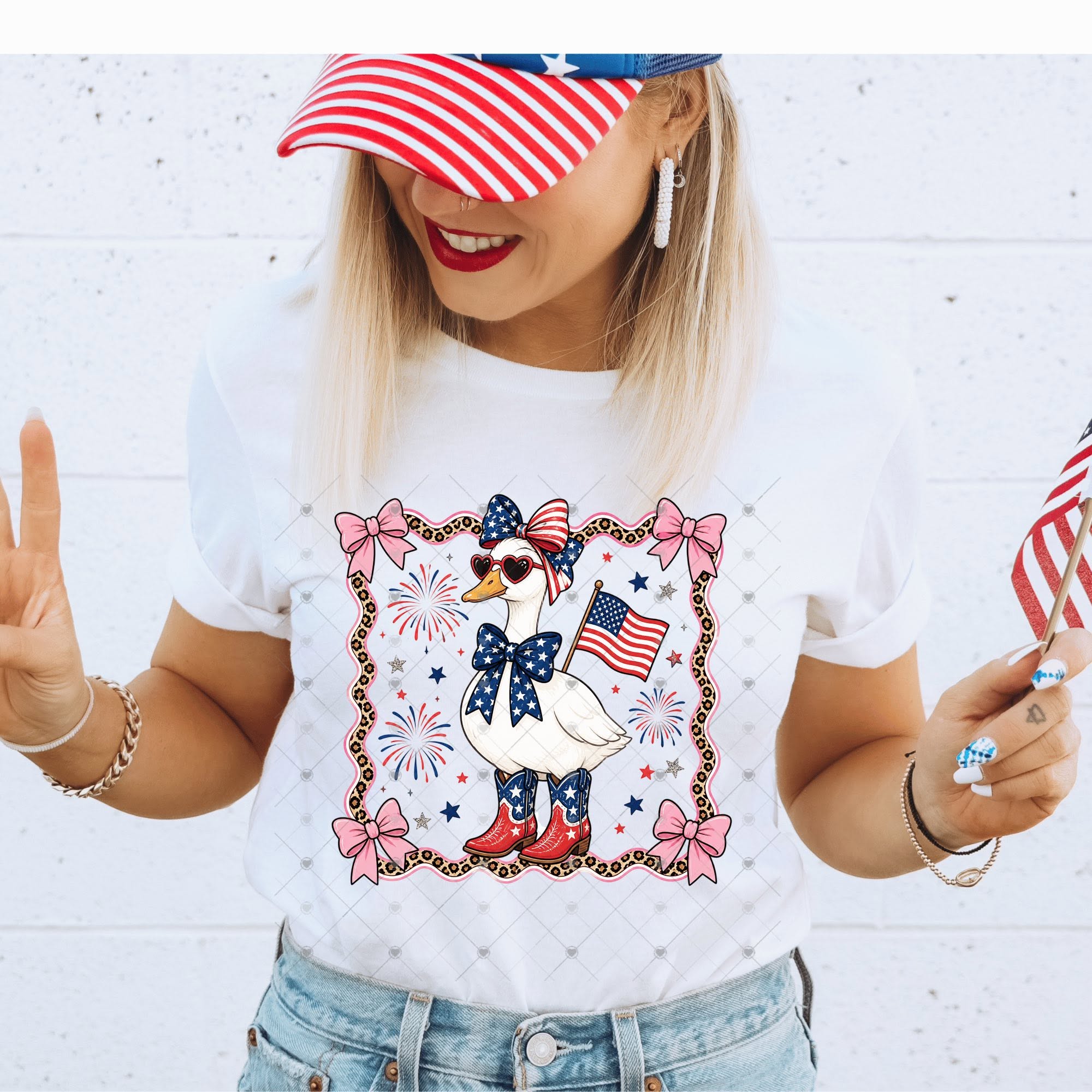 July 4th Bow Girly Goose-ADULT