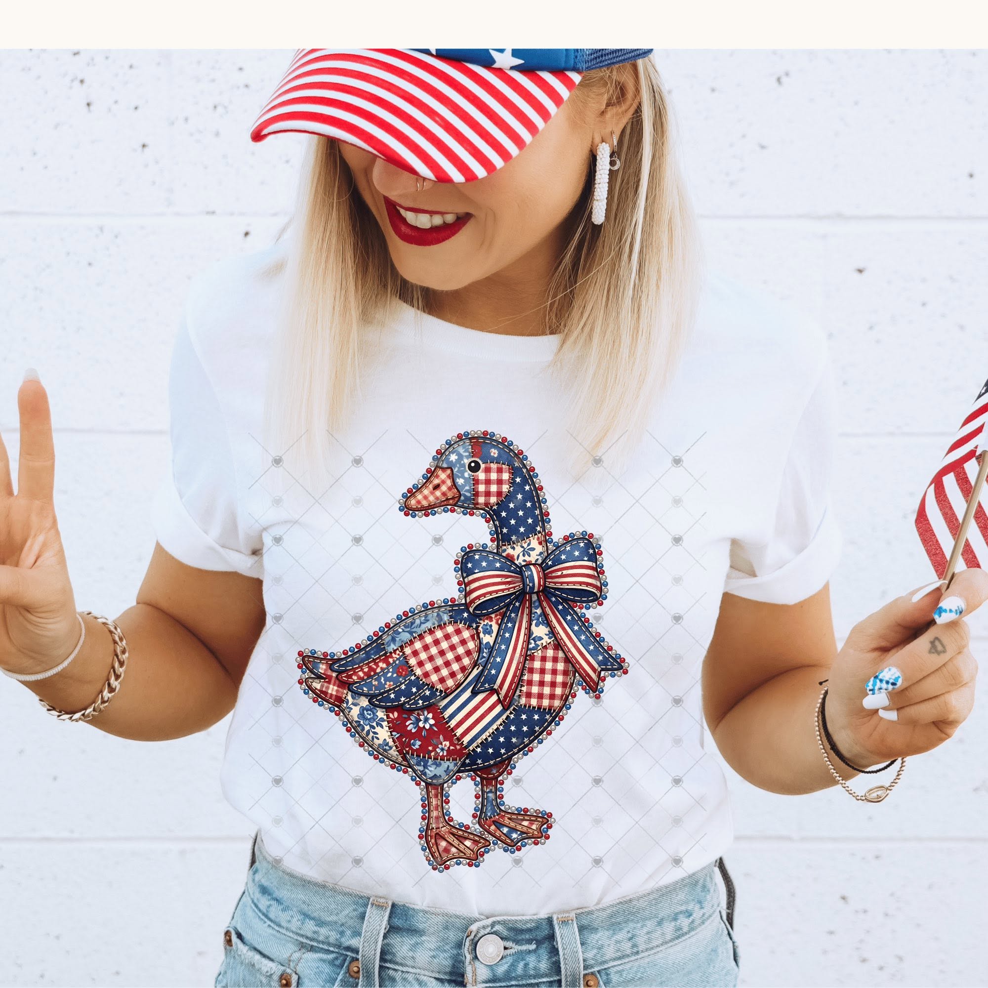 Patriotic Patchwork Goose-ADULT
