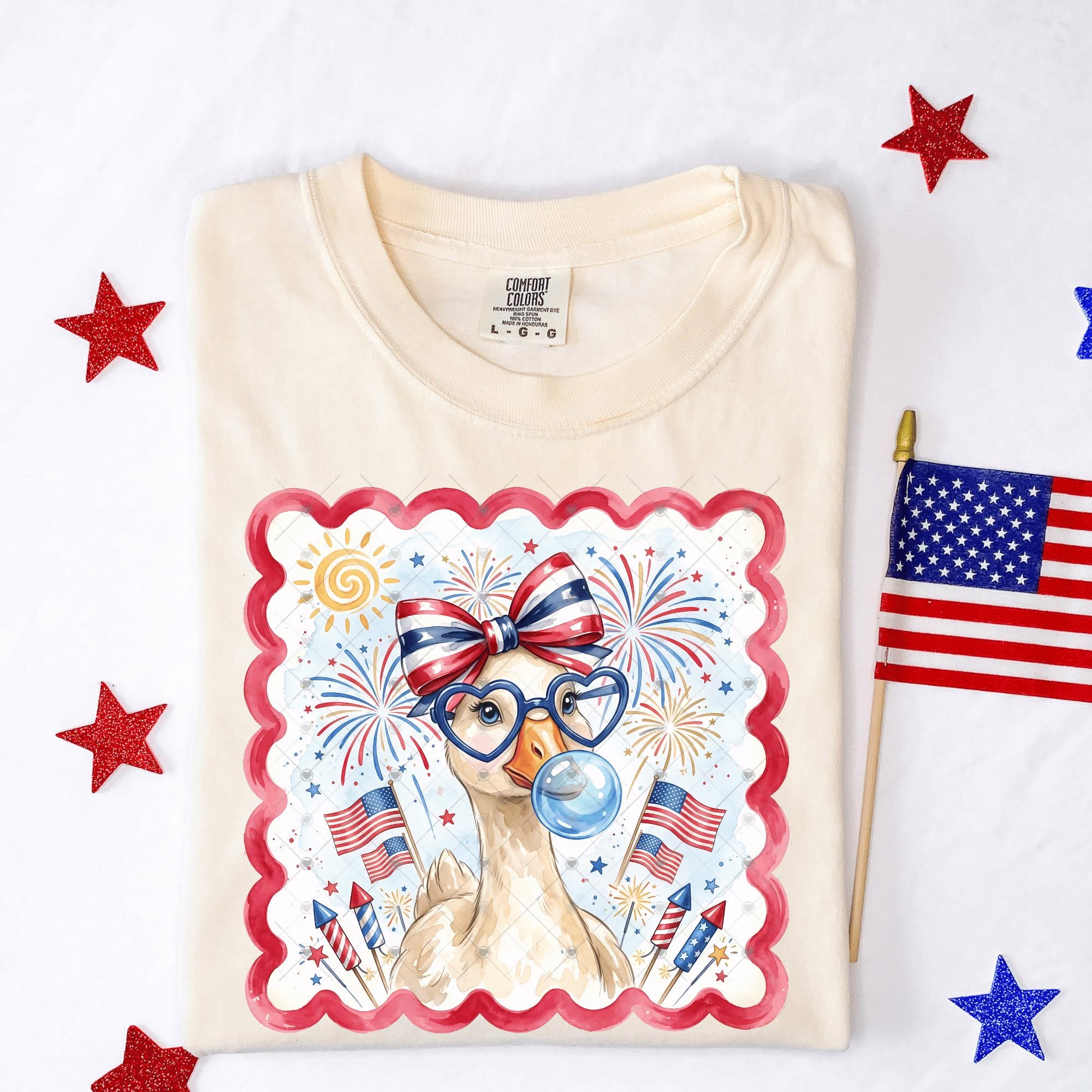 July 4th Bubble Bow Girly Goose-ADULT