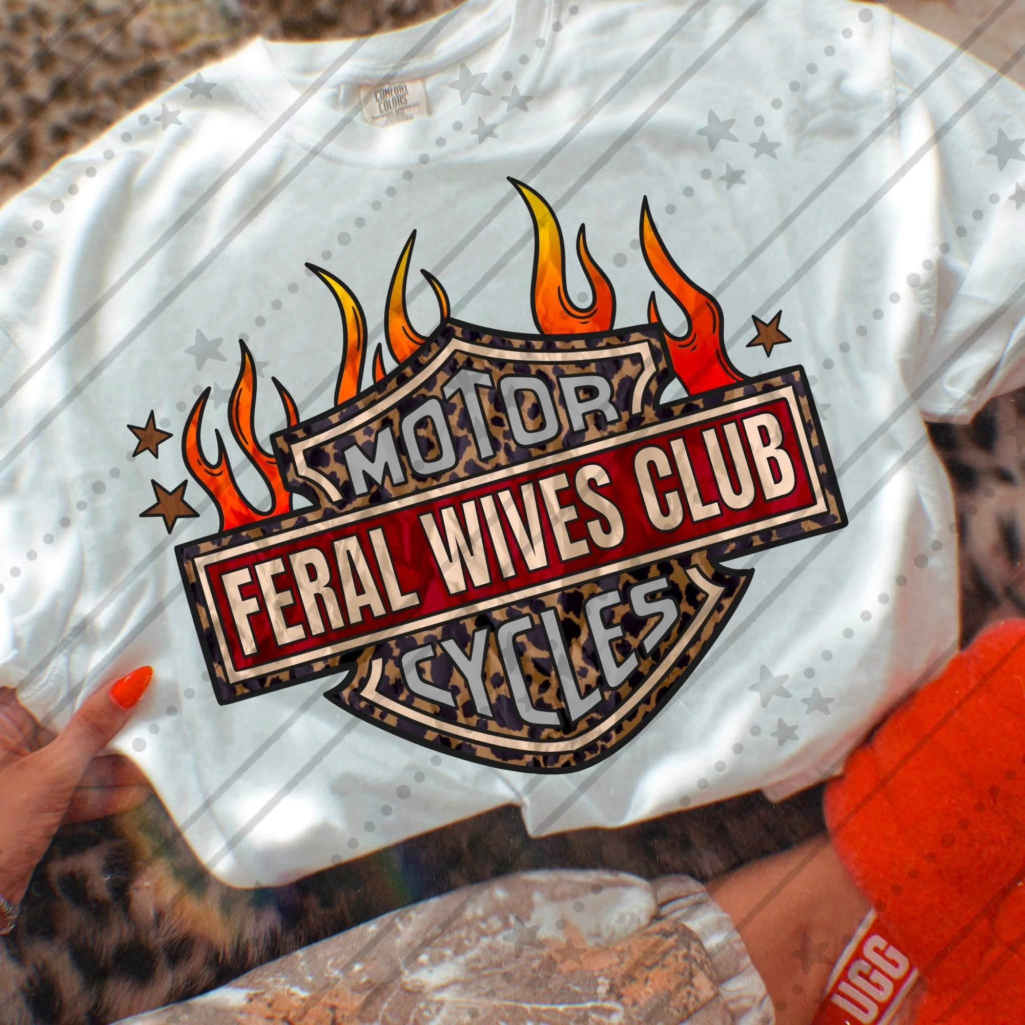 Feral Wives Motorcycle Flames-ADULT