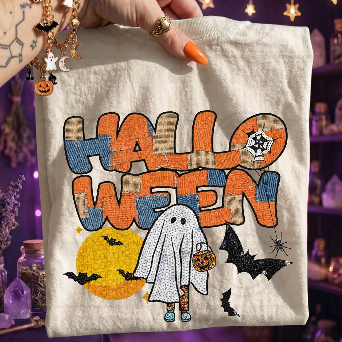 Halloween Ghost Faux Sequins-ADULT