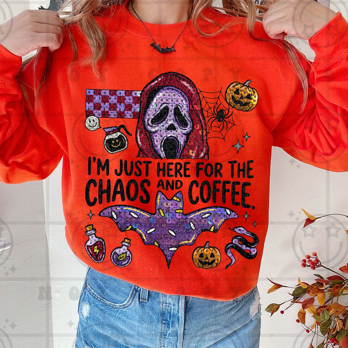 Chaos and Coffee Horror Faux Sequins-ADULT