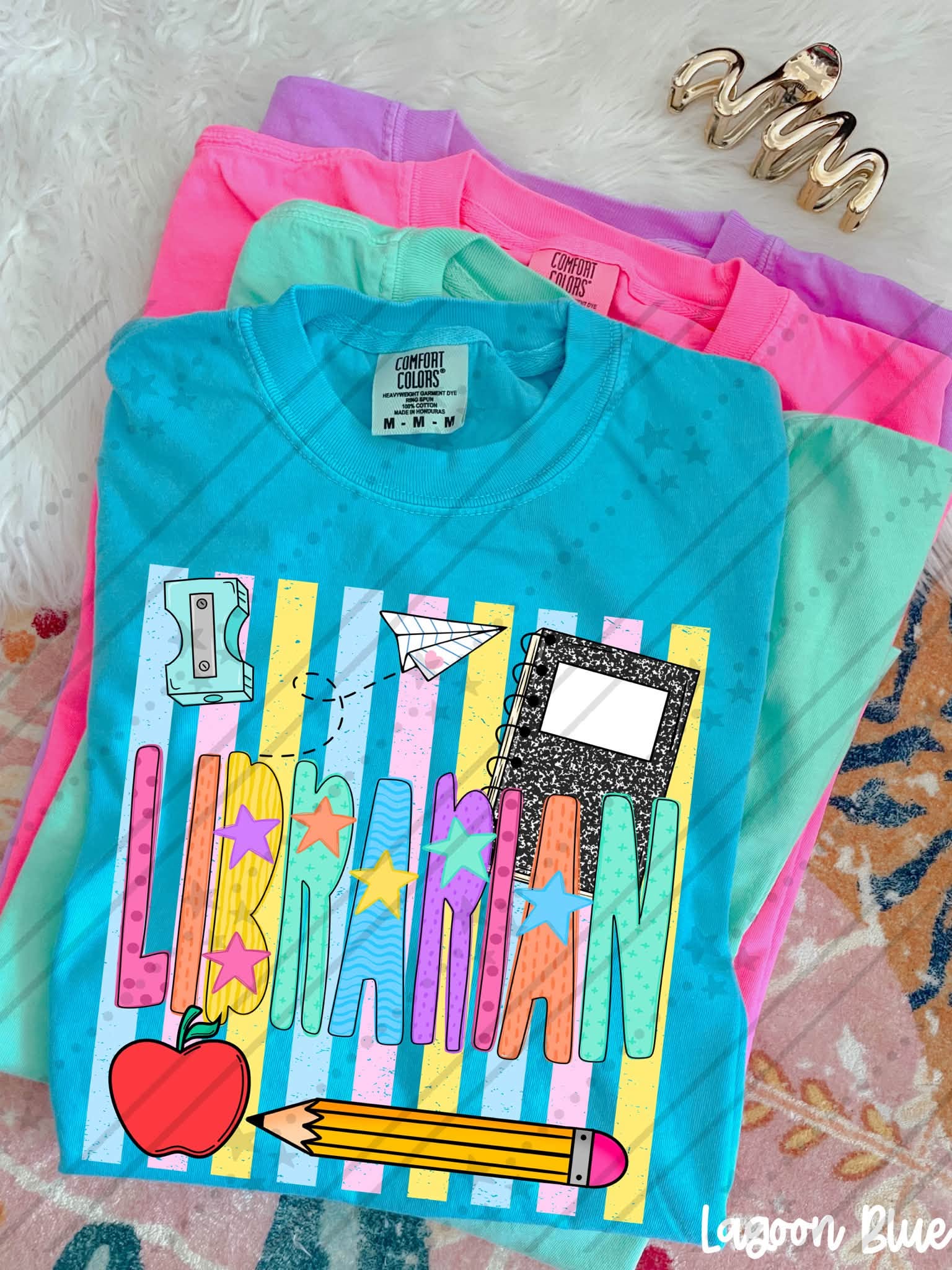 School Staff Titles Neon Stripes-ADULT