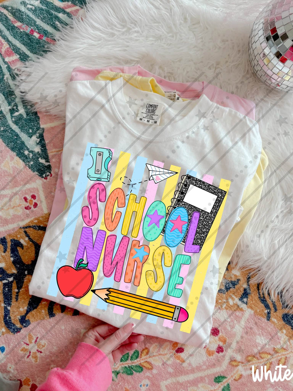 School Staff Titles Neon Stripes-ADULT