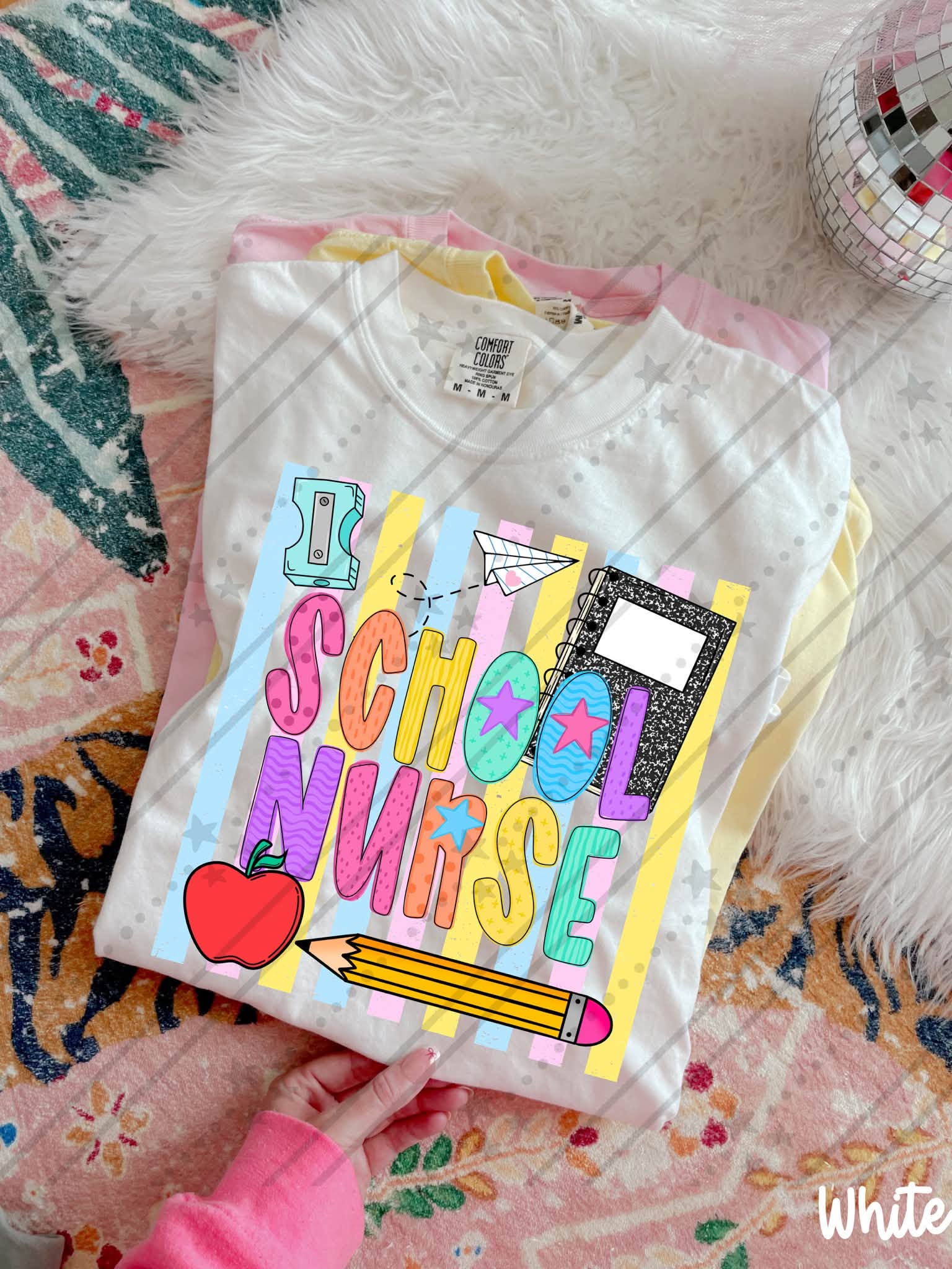 School Staff Titles Neon Stripes-ADULT