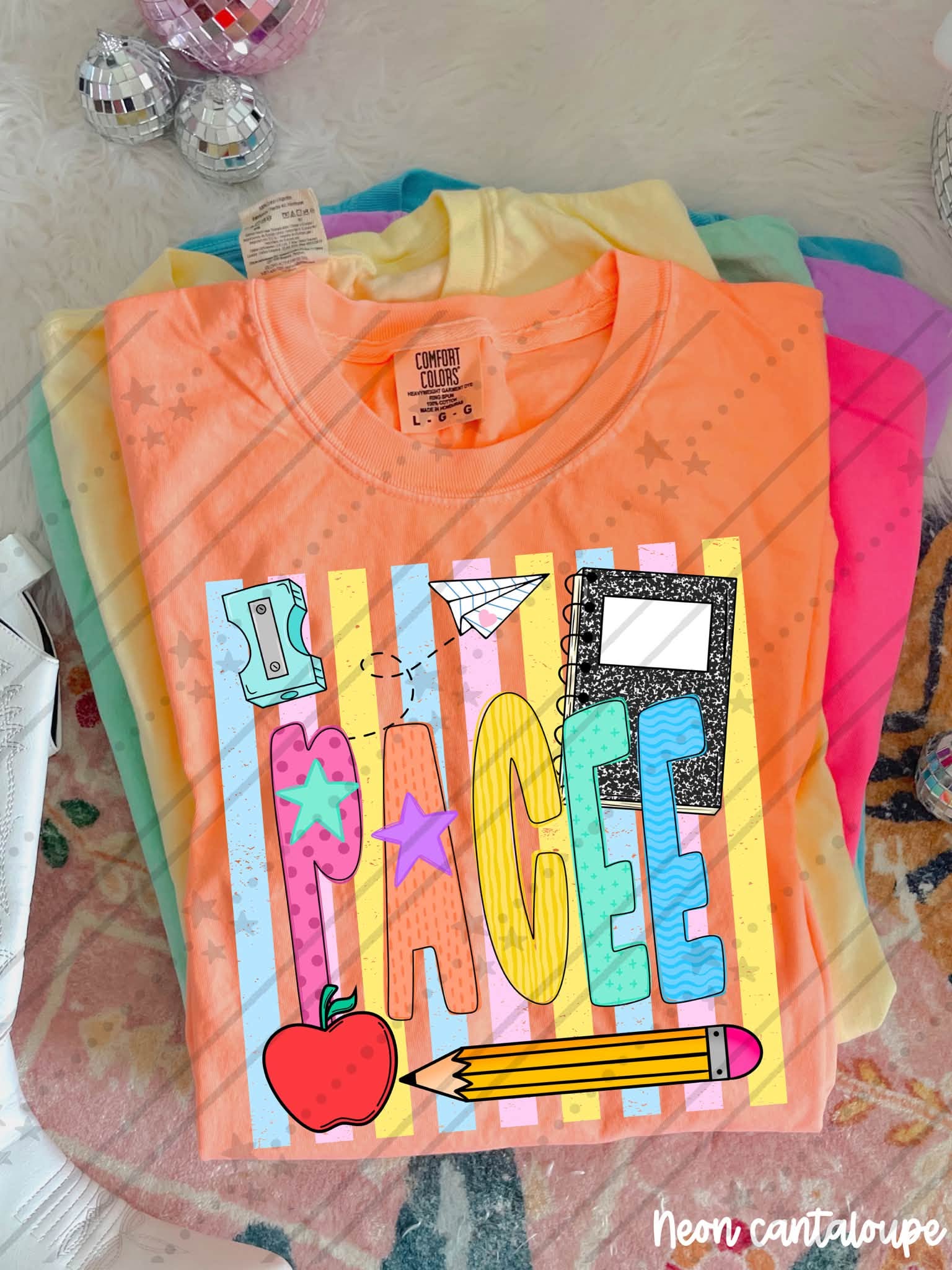 School Staff Titles Neon Stripes-ADULT