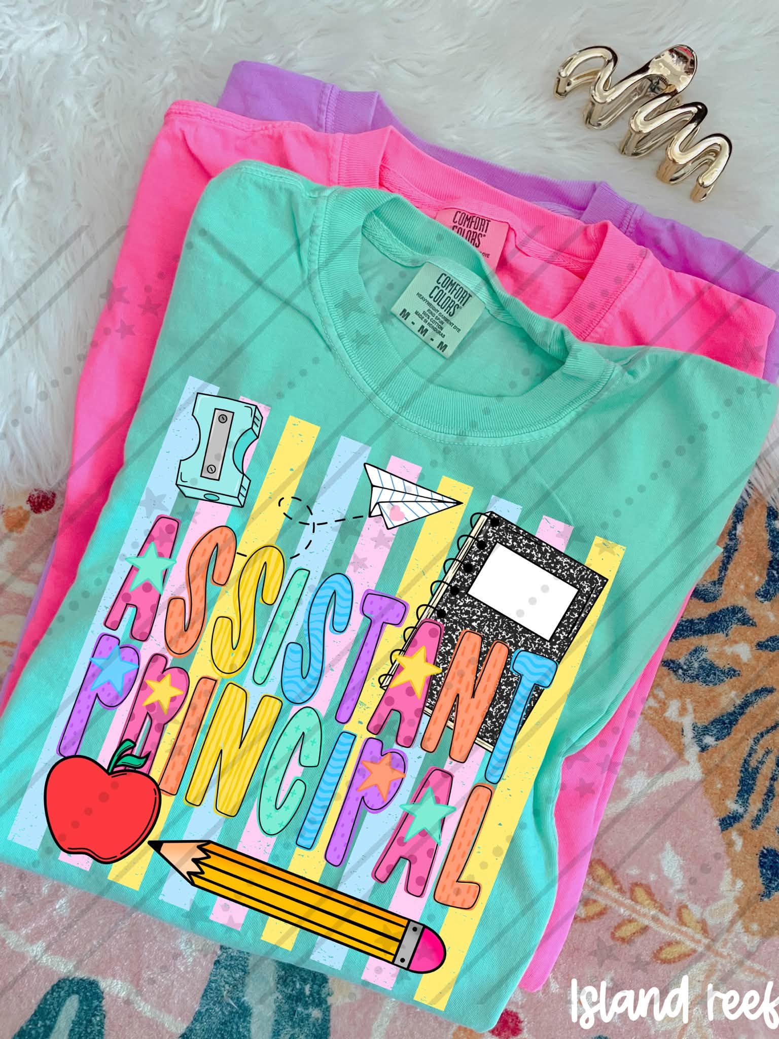 School Staff Titles Neon Stripes-ADULT