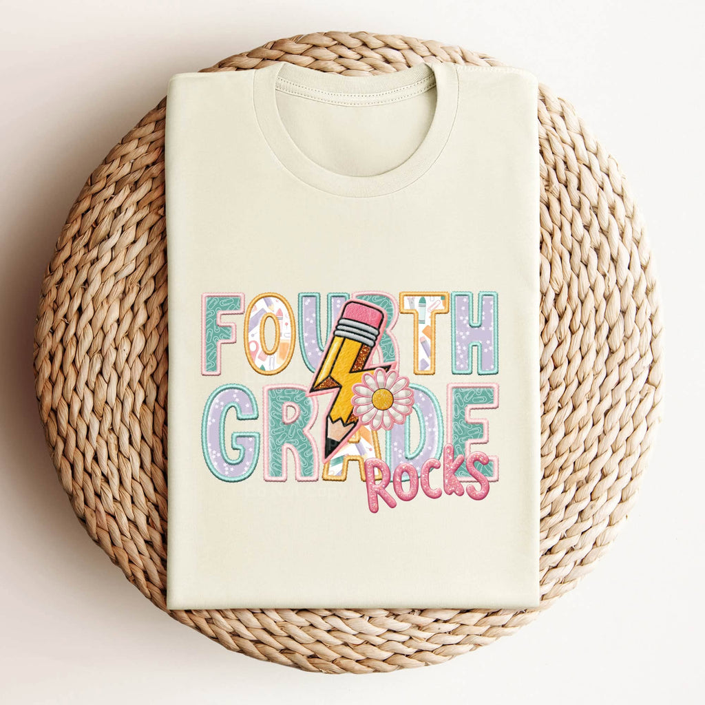 Daycare through Fifth Grade Rocks Pink Flower-ADULT