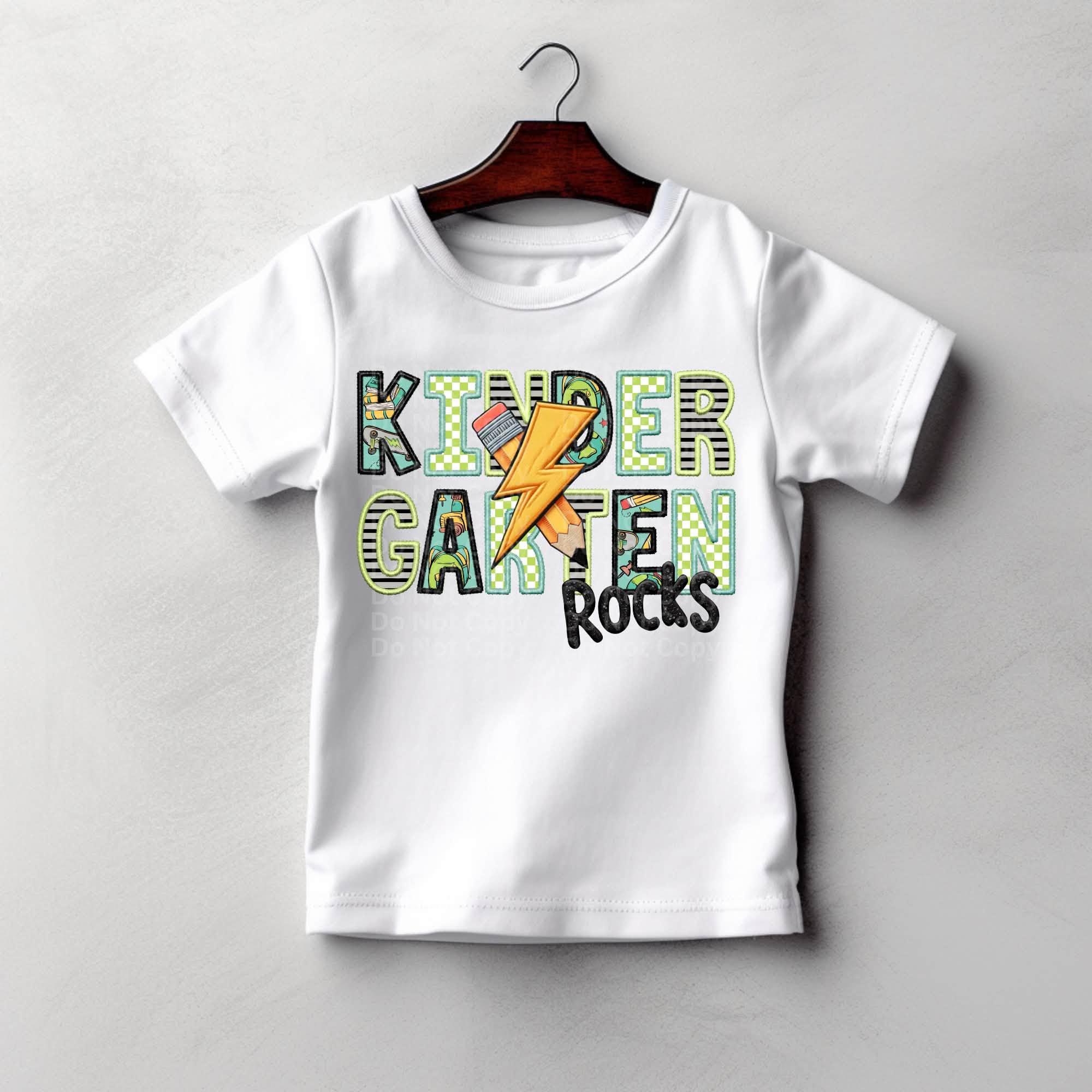 Daycare through Fifth Grade Rocks Teal Bolt-ADULT