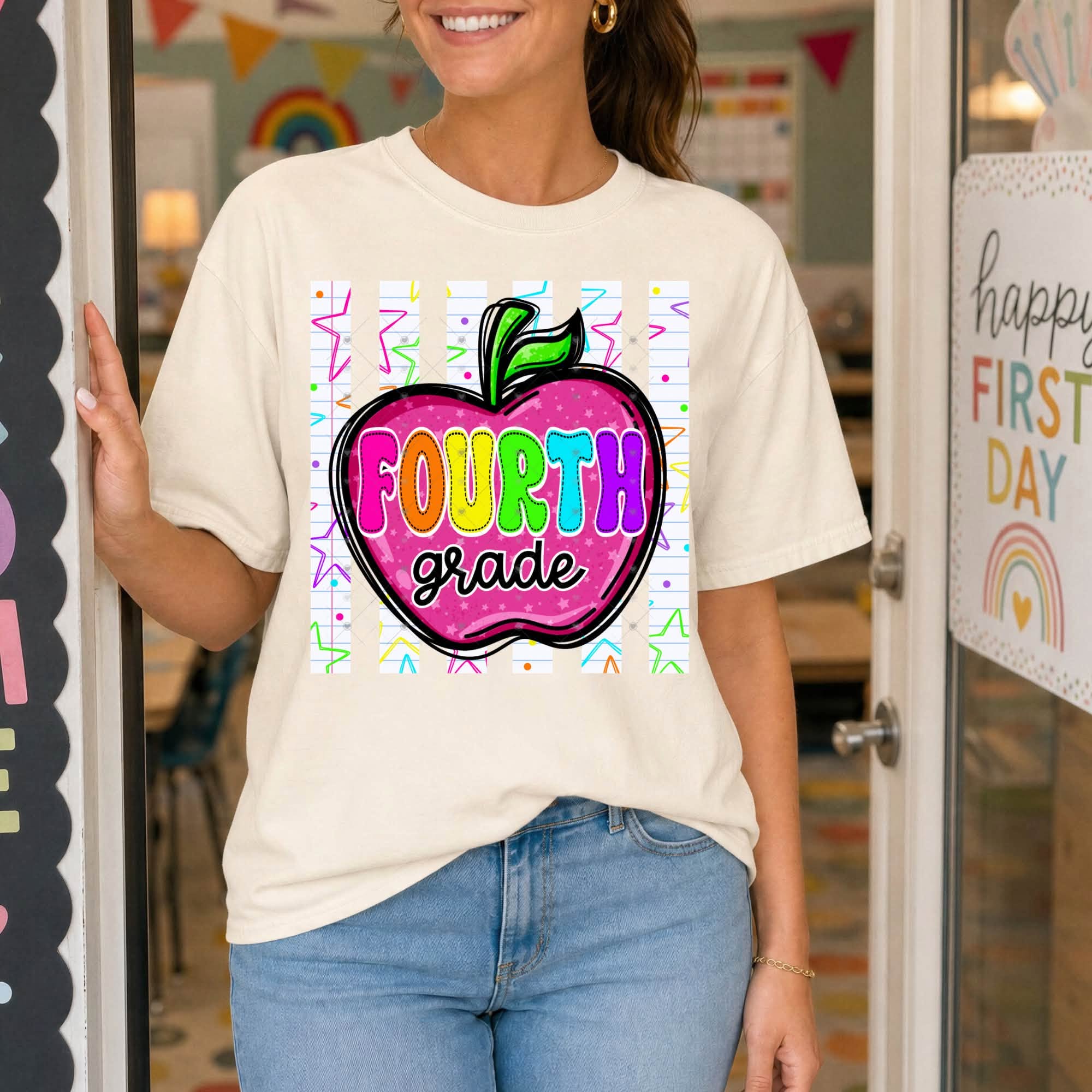PreK through Fifth Grade Neon Apple-TODDLER