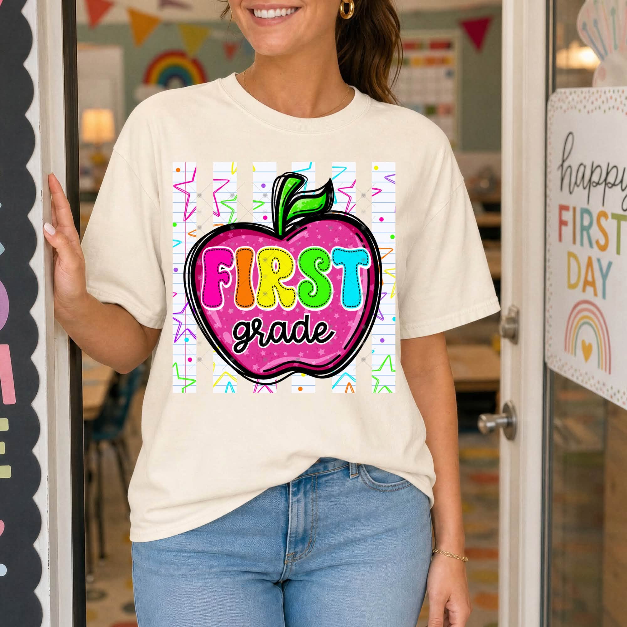 PreK through Fifth Grade Neon Apple-TODDLER