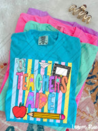 School Staff Titles Neon Stripes-ADULT