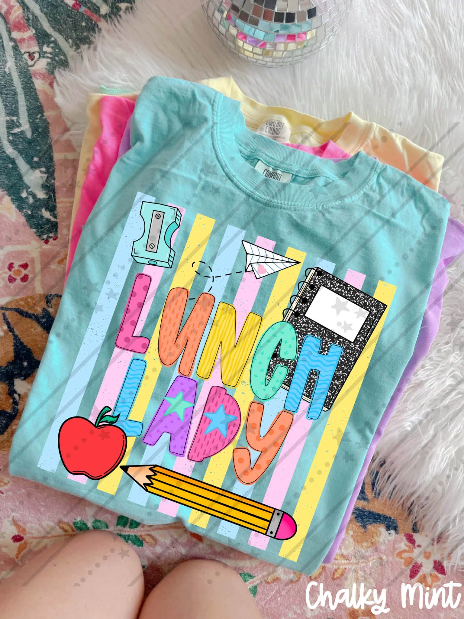 School Staff Titles Neon Stripes-ADULT
