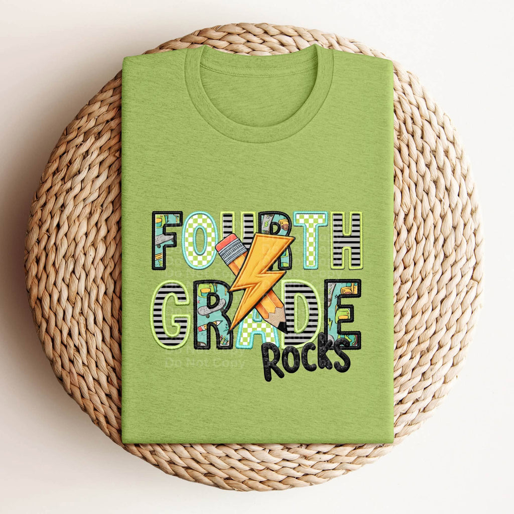 Daycare through Fifth Grade Rocks Teal Bolt-ADULT