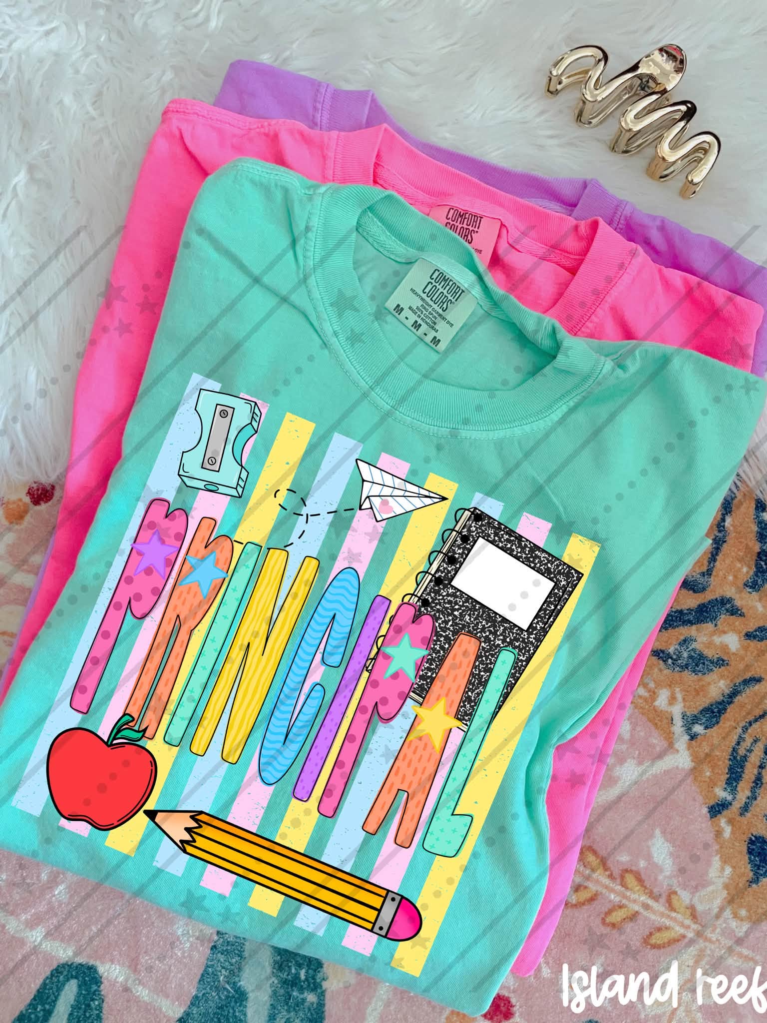 School Staff Titles Neon Stripes-ADULT