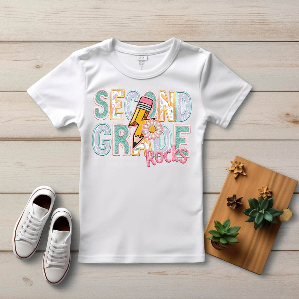 Daycare through Fifth Grade Rocks Pink Flower-ADULT