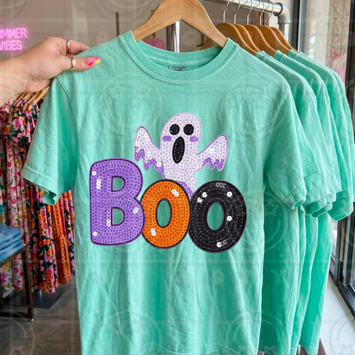Boo Ghost Faux Sequins-ADULT