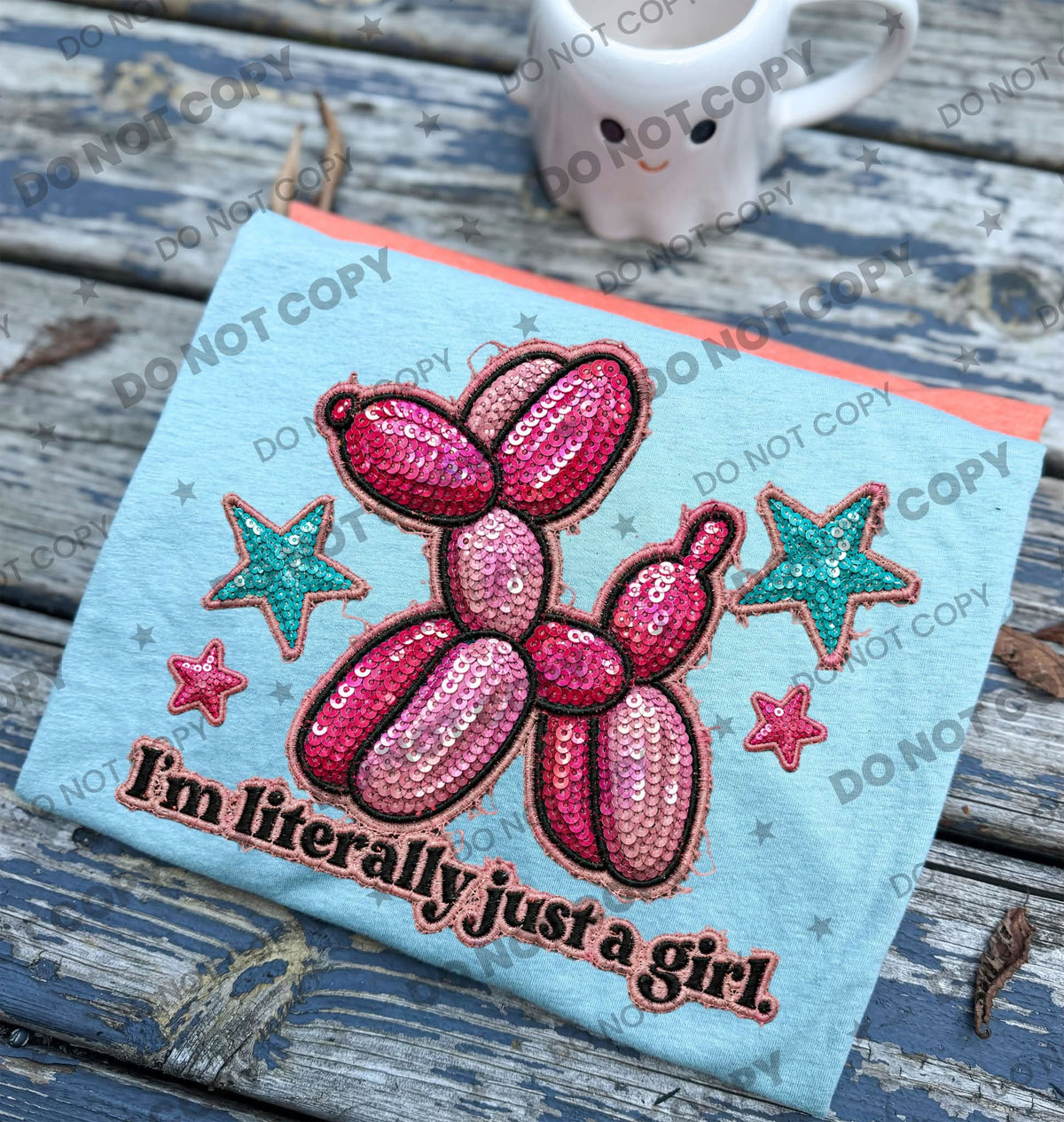 Literally Just a Girl Balloon Dog Faux Sequins-ADULT