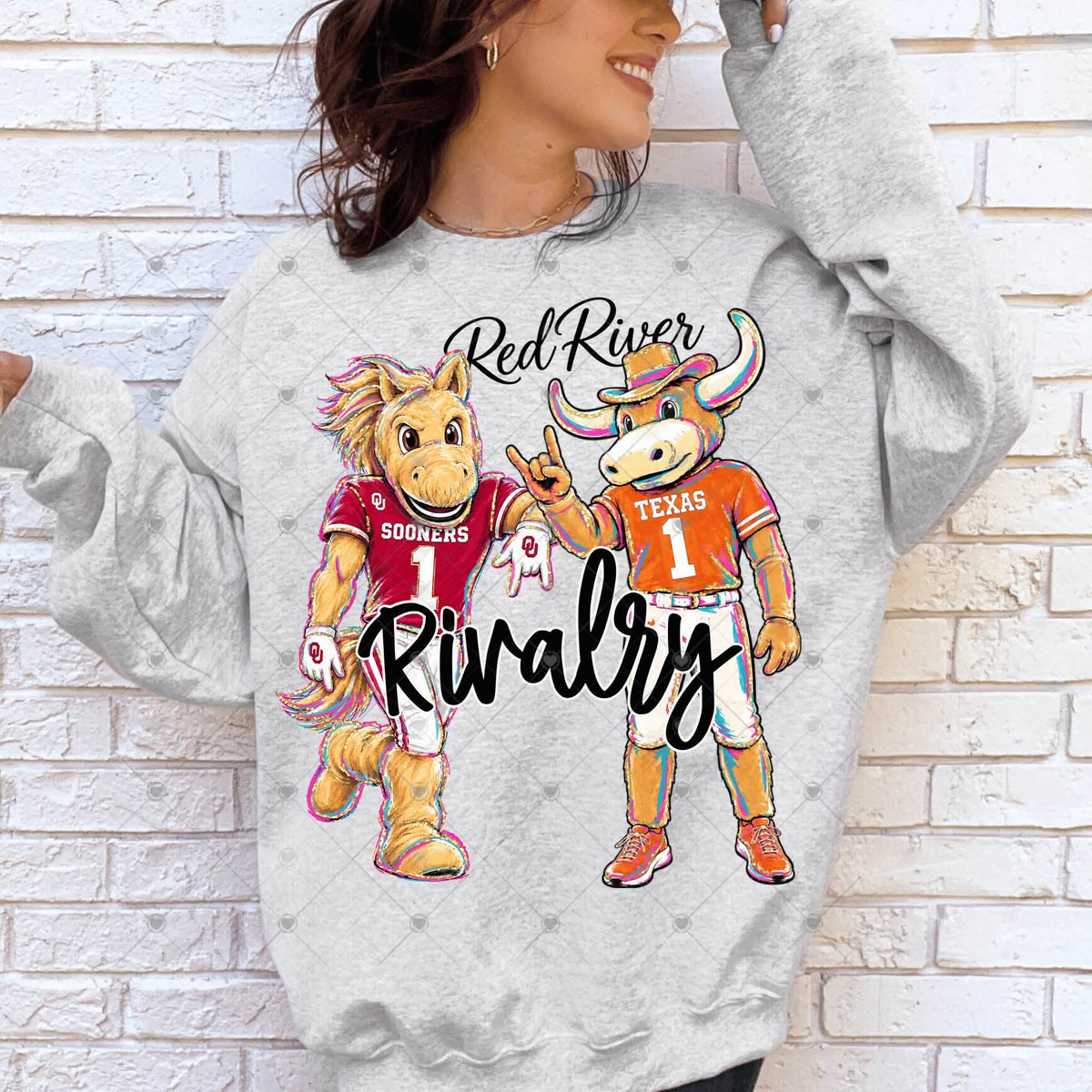 RRR Horns Soon Cursive Mascot- ADULT