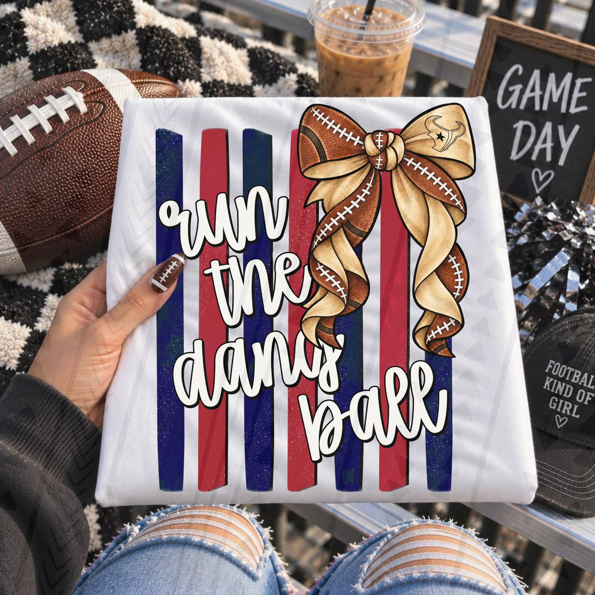 Run the Dang Texan Ball Bow-ADULT