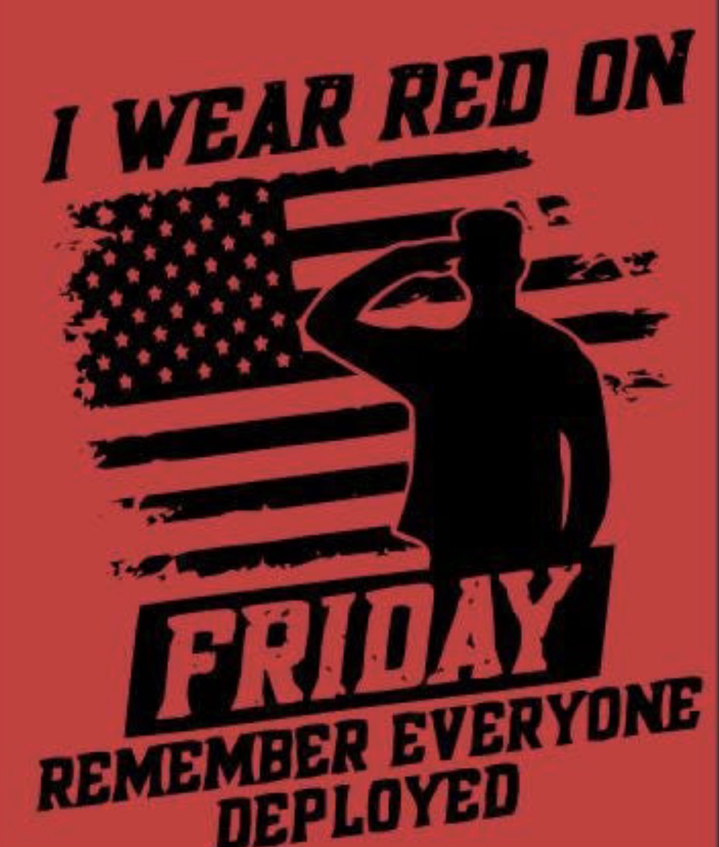 RED Friday Salute Remember Everyone Deployed -ADULT
