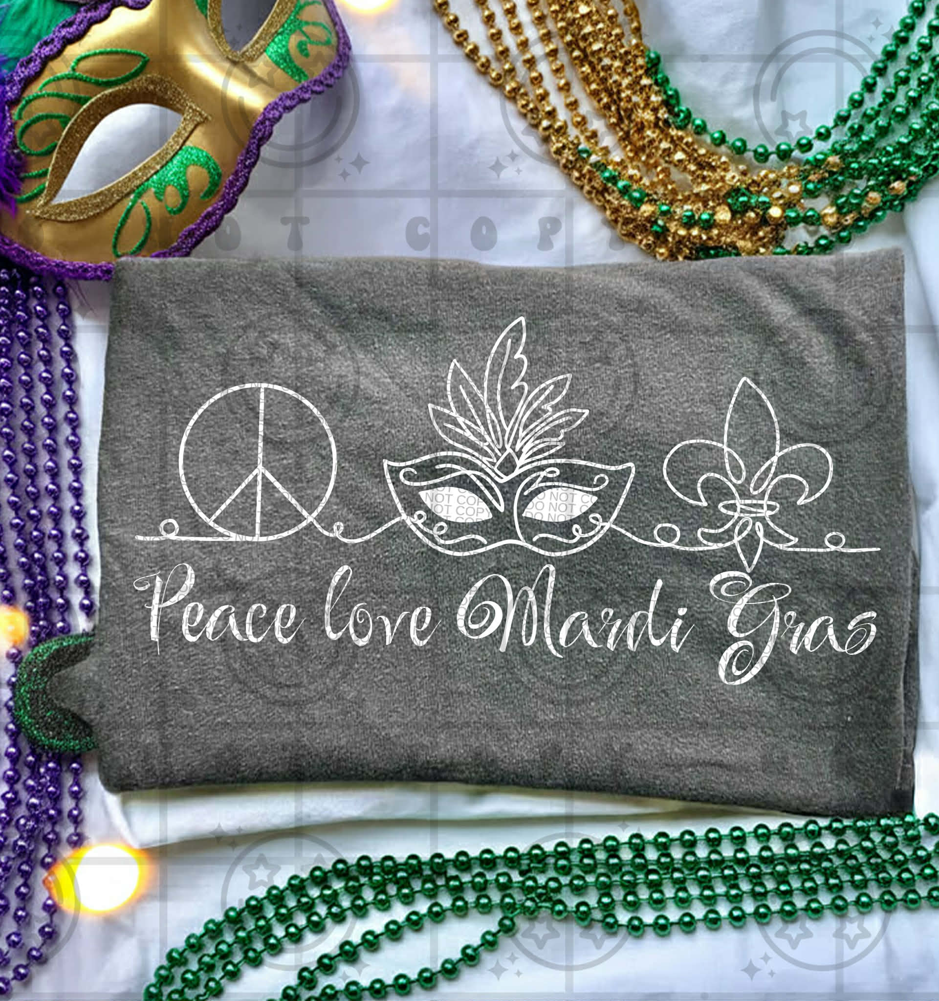 Peace Love Mardi Gras-ADULT