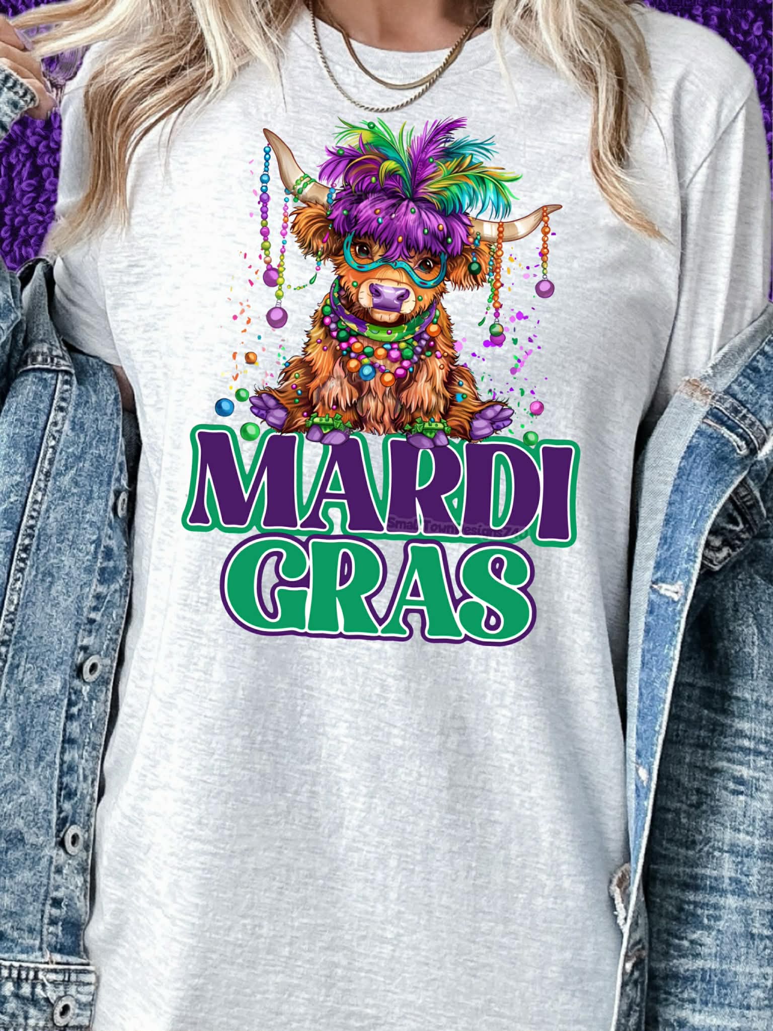 Mardi Gras Cow- ADULT