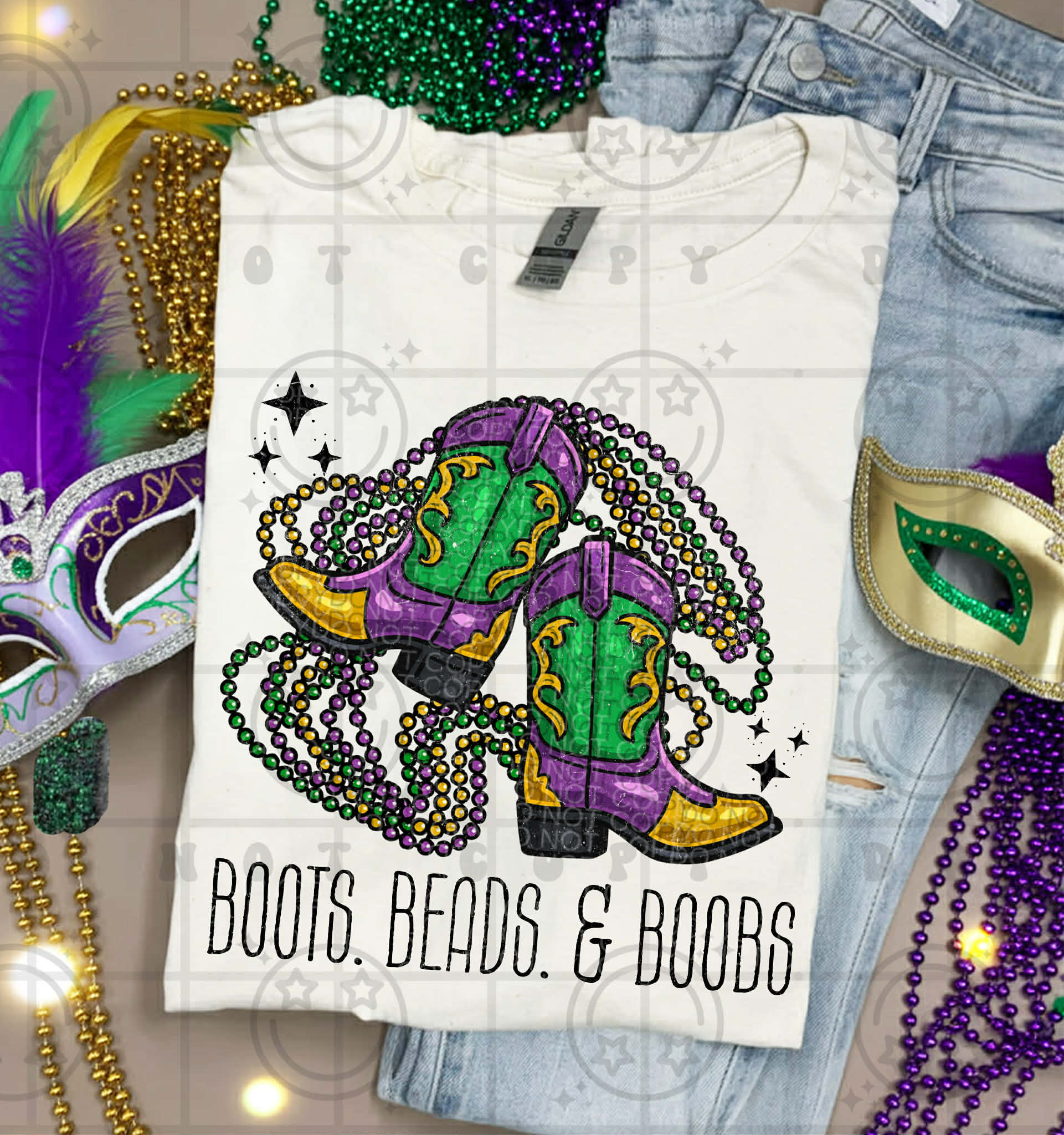 Boots Beads Boobs Mardi Gras-ADULT