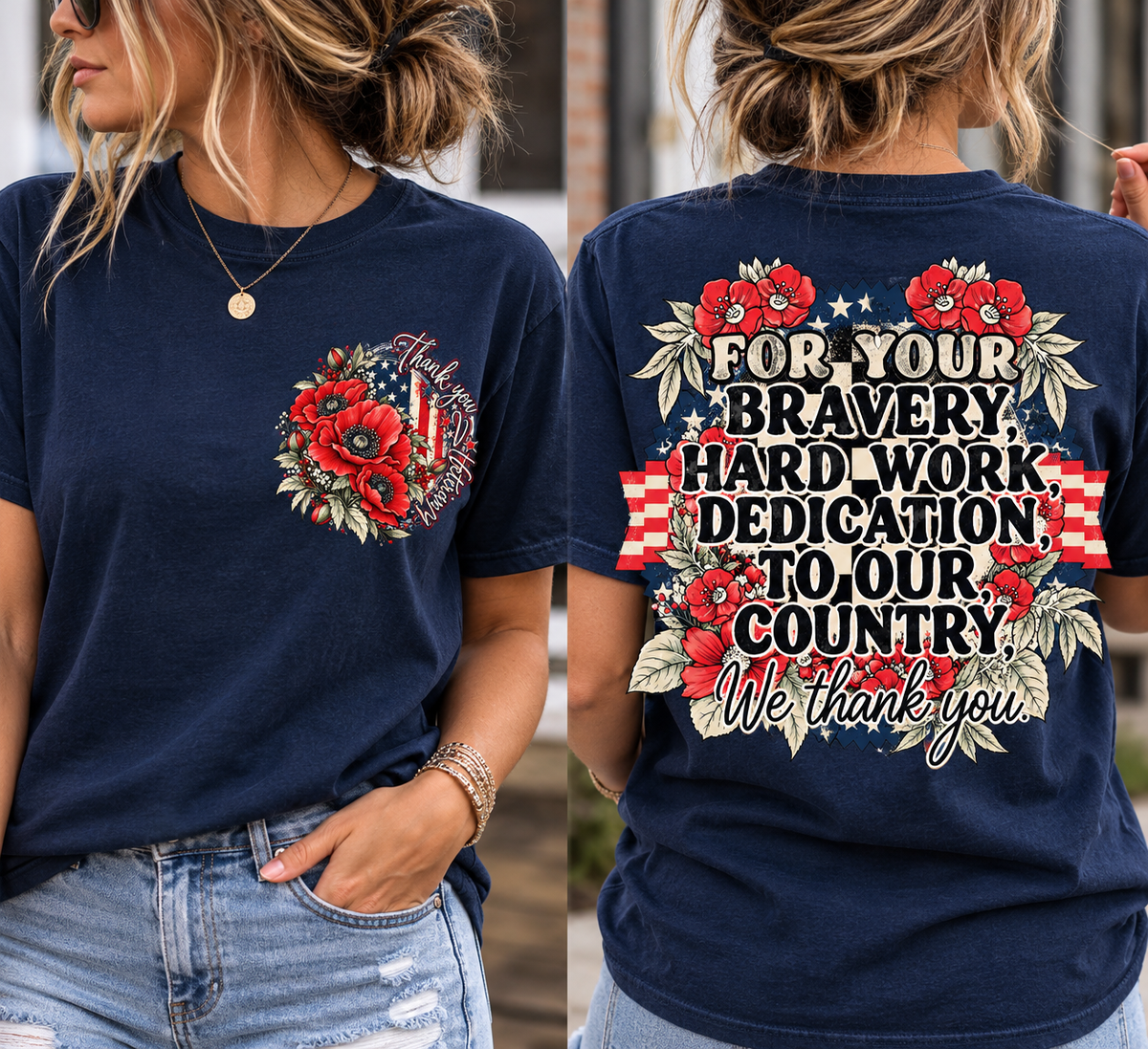 Thank You Veterans Poppy Included Pocket-ADULT