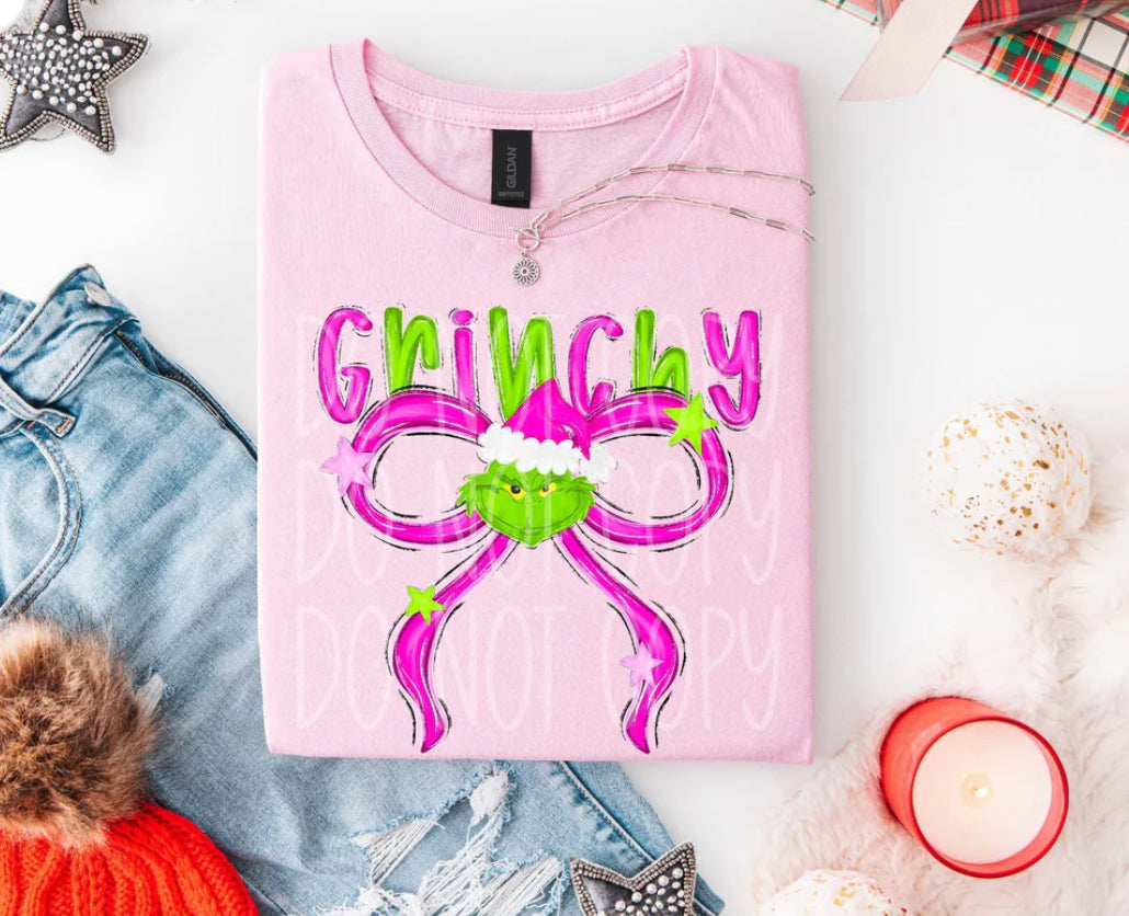 Green Guy Pink and Green Bow - ADULT
