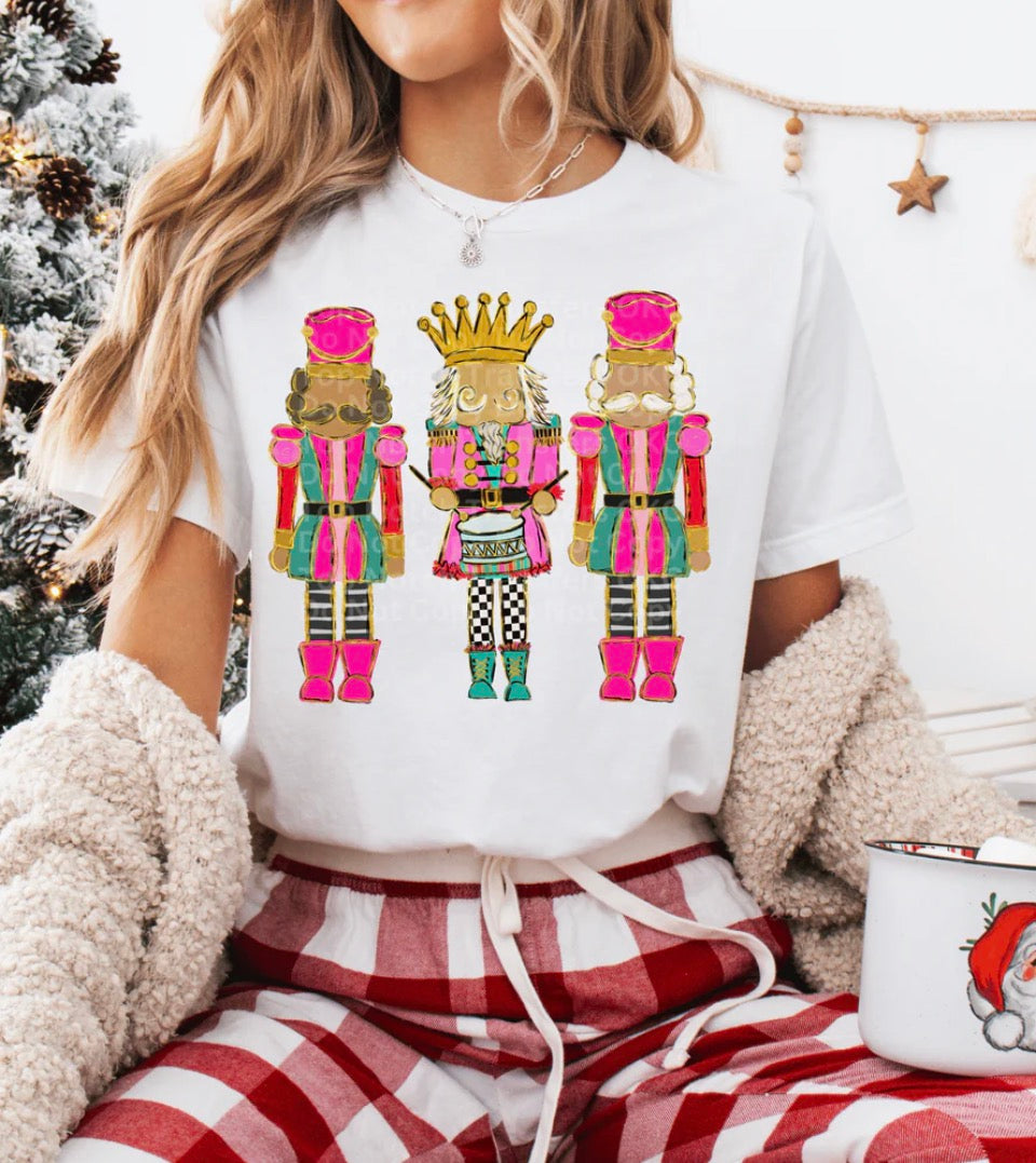 Pink and Teal Nutcrackers Christmas- ADULT