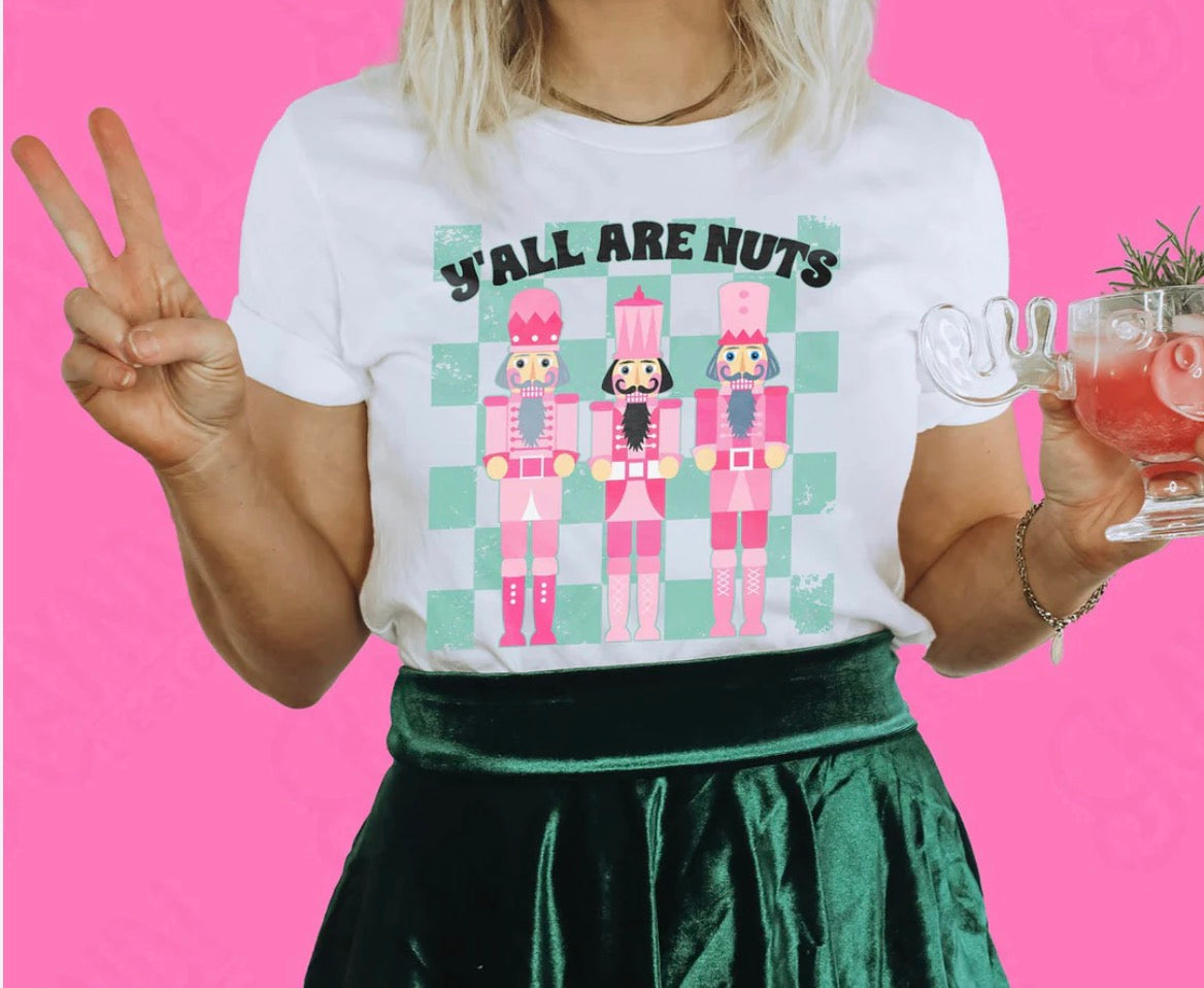 Yall Are Nuts Checkered Christmas- ADULT