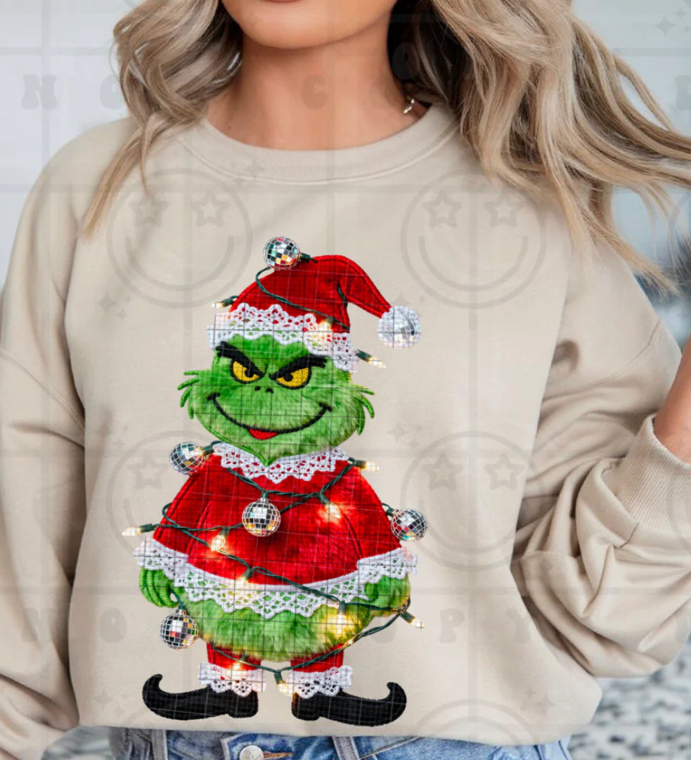 Faux Fuzzy Lit Green Guy- ADULT