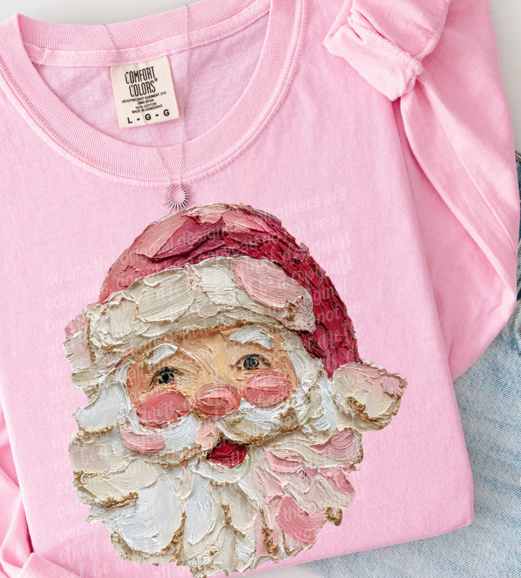 Faux Hand-painted Santa- ADULT