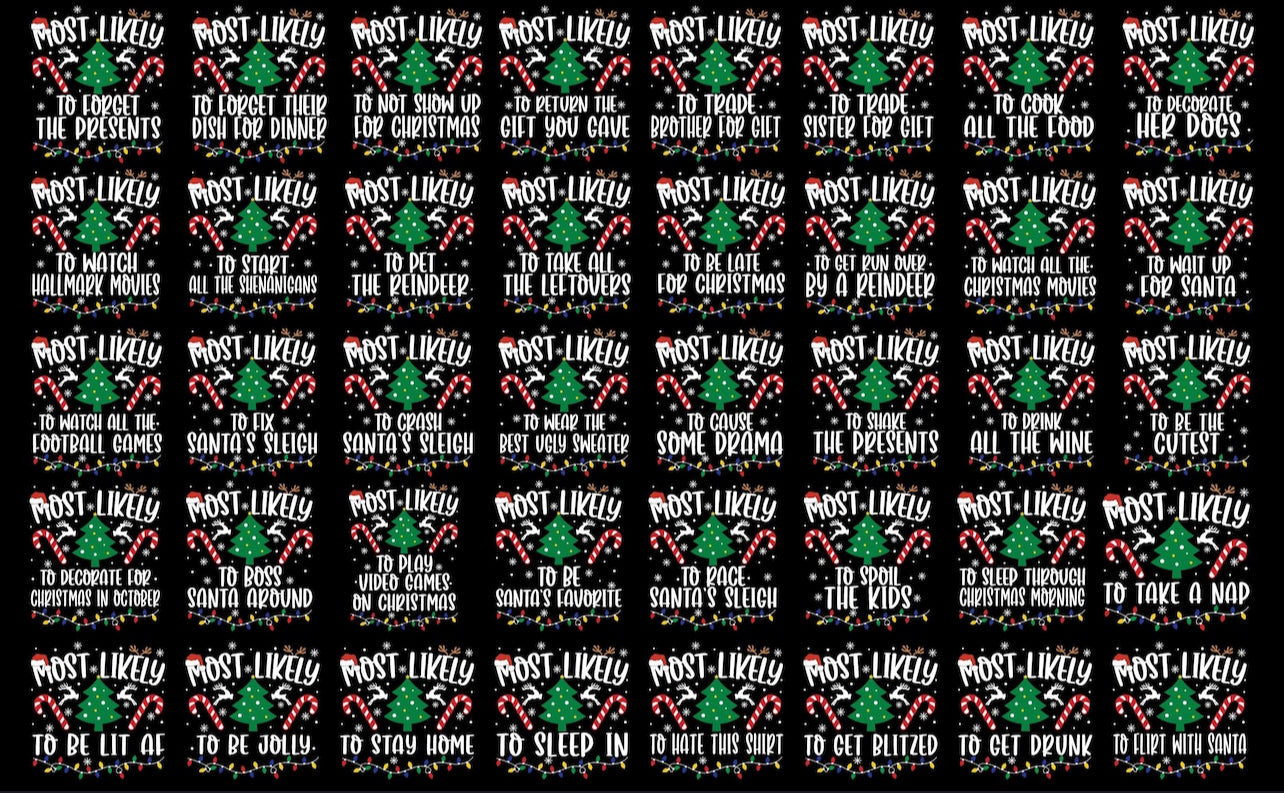 Most Likely Christmas Version Two- ADULT