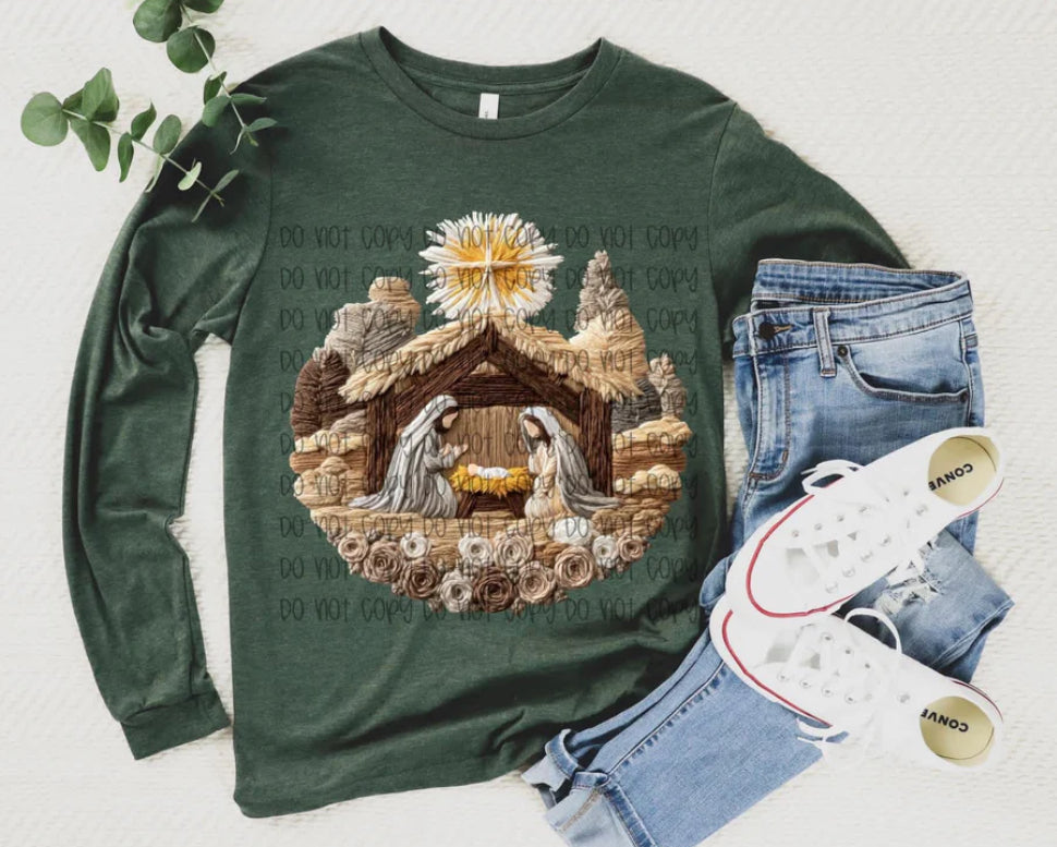 Faux Yarn Nativity Christmas- ADULT