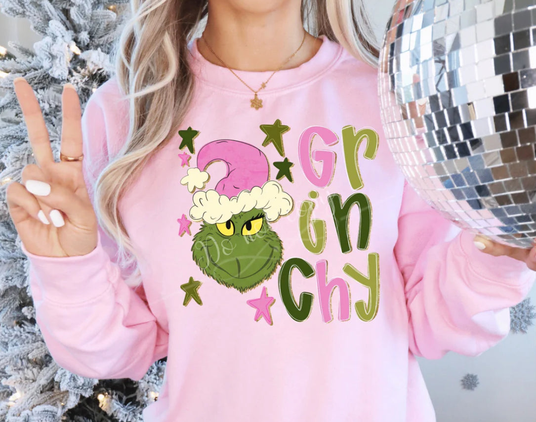 Faux Yarn Light Pink Green Guy- ADULT